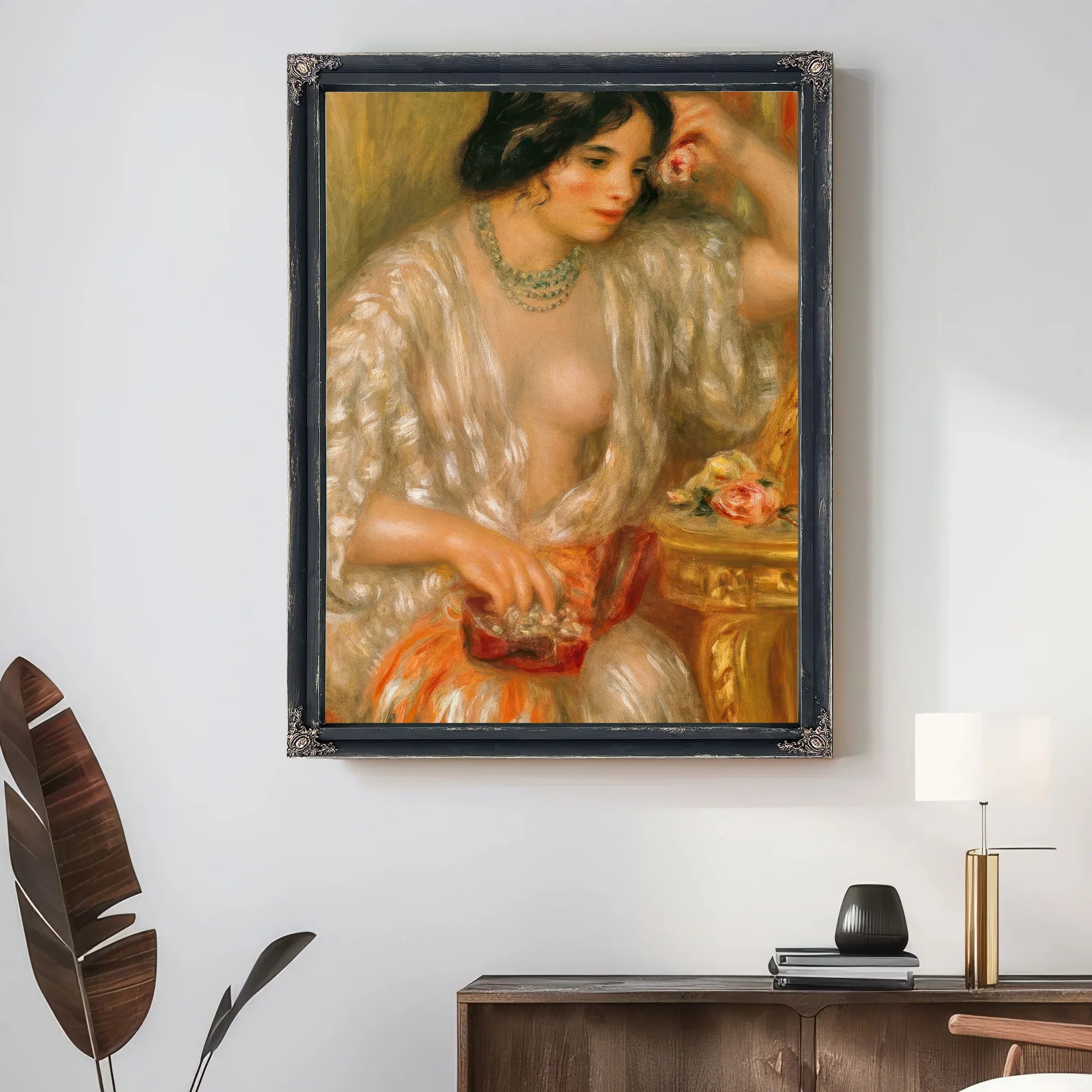 Gabrielle With Jewellery By Pierre Auguste Renoir Fine Art Print