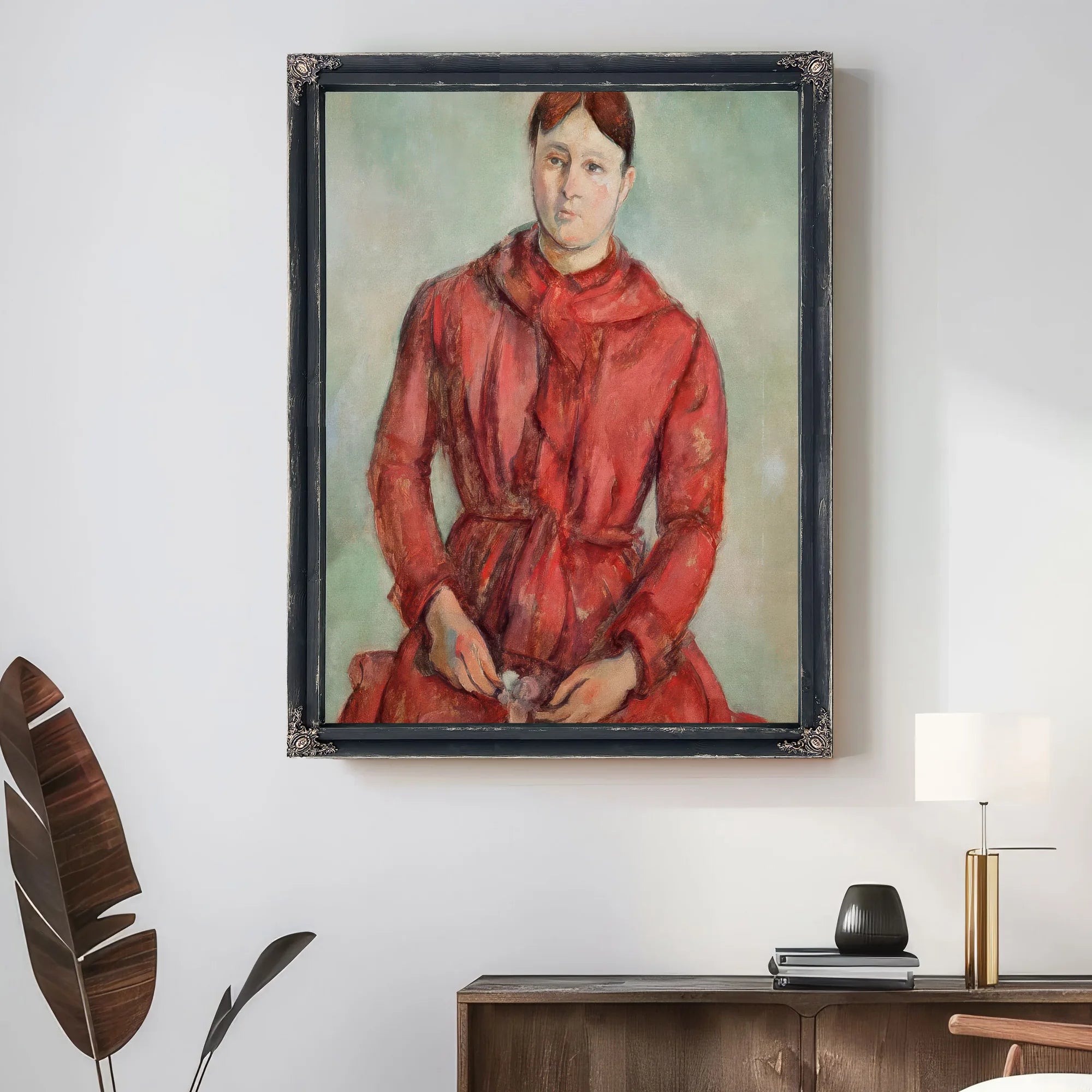 Portrait Of Madame Cezanne In A Red Dress By Paul Cezanne Fine Art Print
