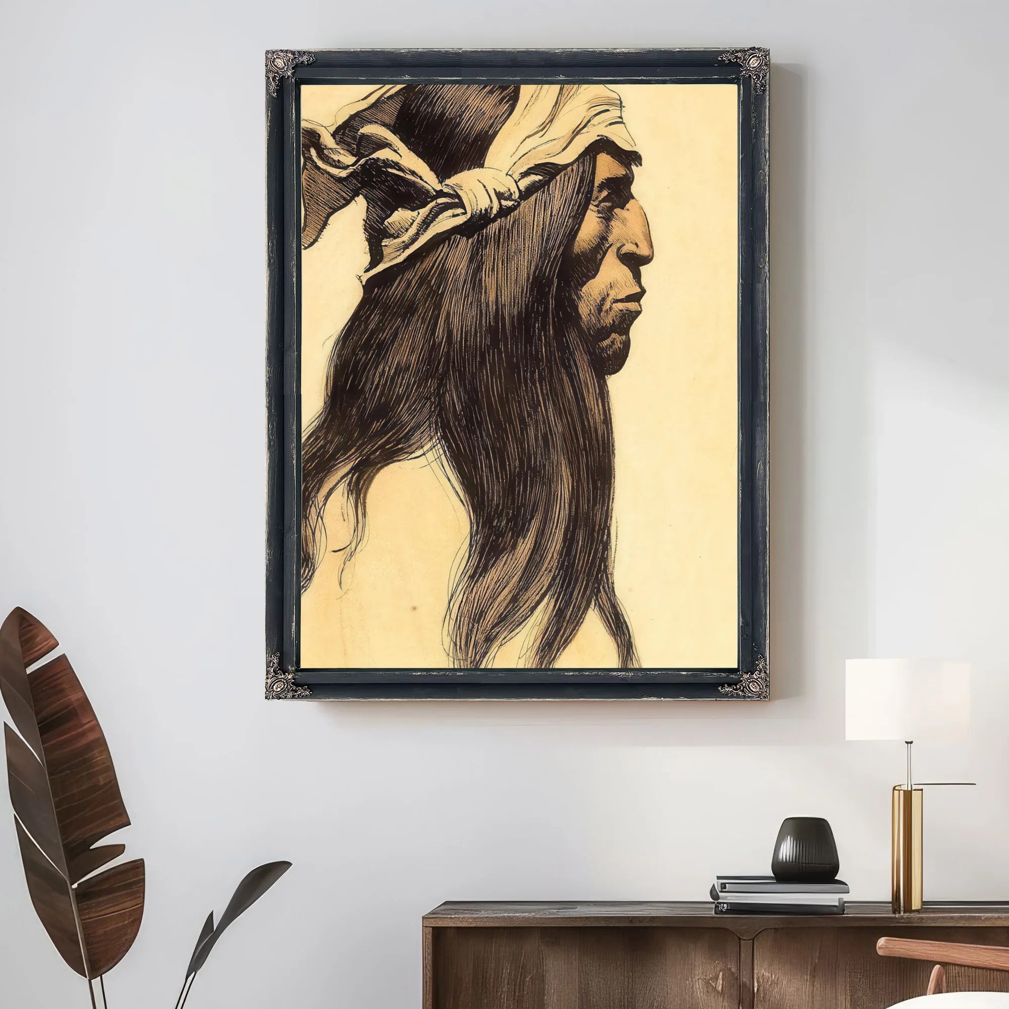 A Portrait Of An Indian By Maynard Dixon Fine Art Print