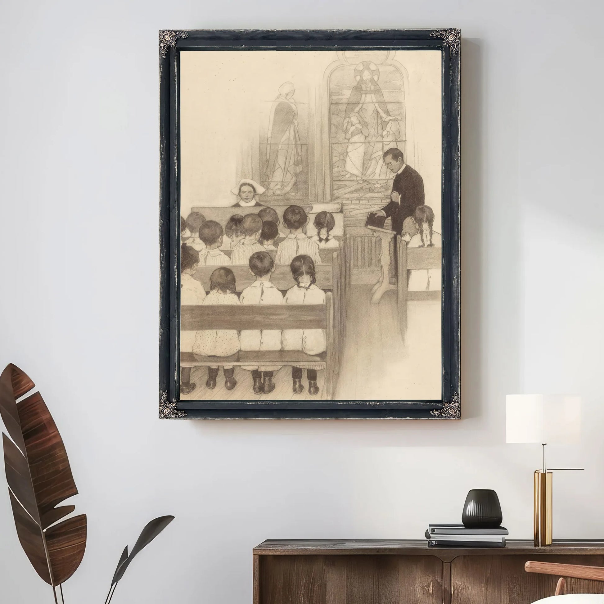 Chapel Grace Church Nursery The Century Magazine Interior Illustration November 1902 By Jessie Willcox Smith Fine Art Print