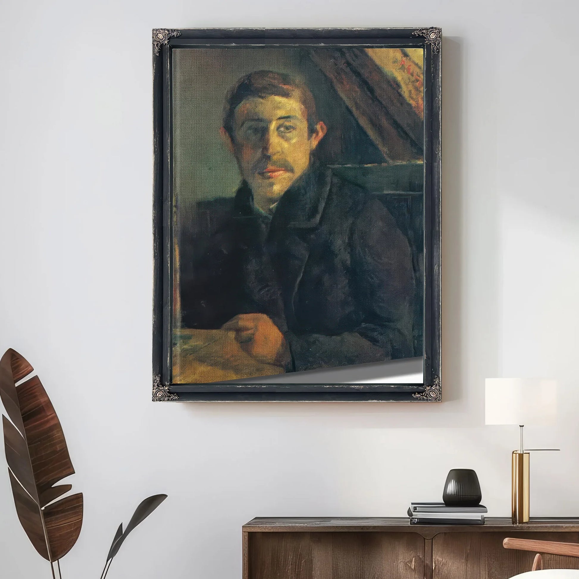 Self Portrait In Front Of Easel By Paul Gauguin Fine Art Print