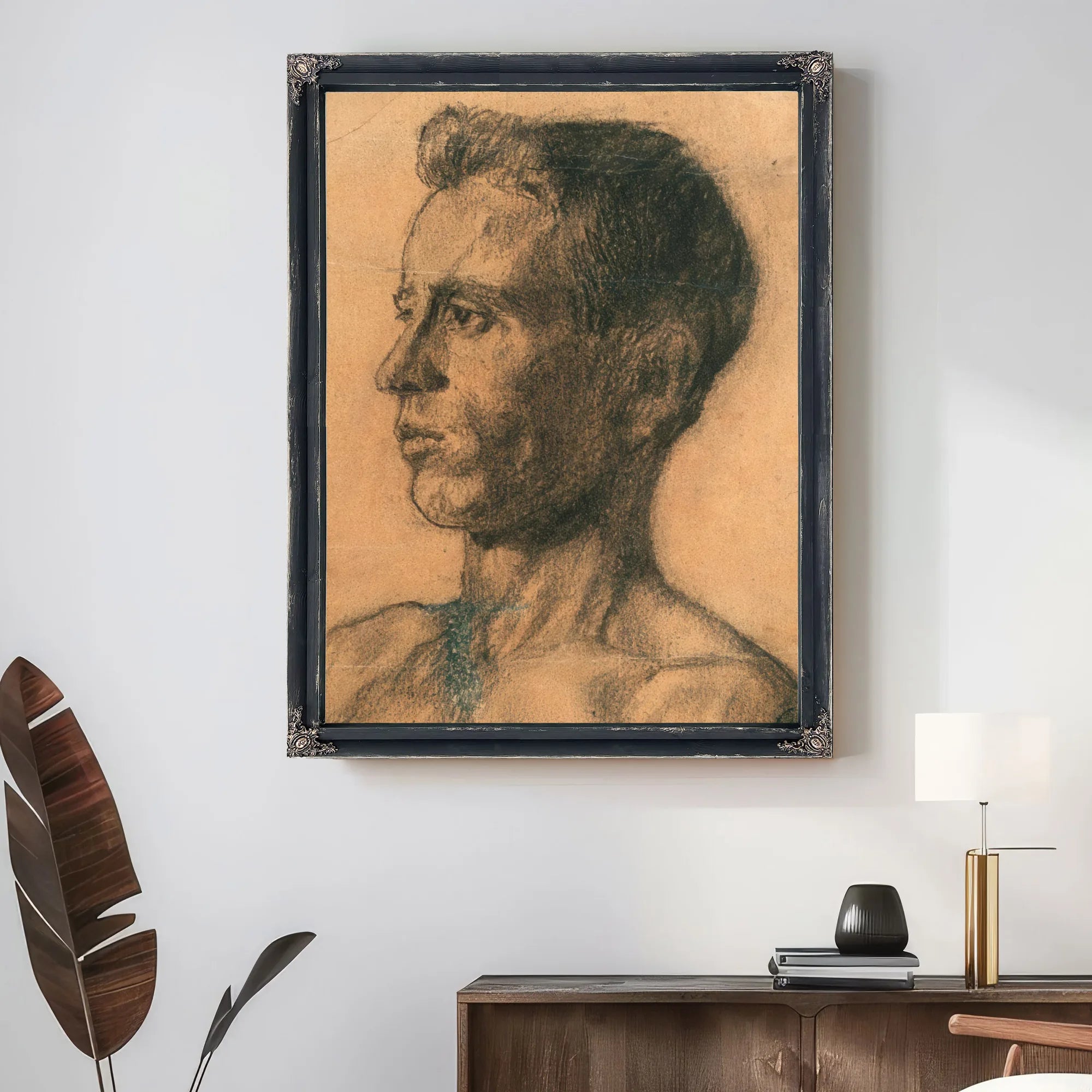 Study Young Man's Head By Nicolai Astrup Fine Art Print