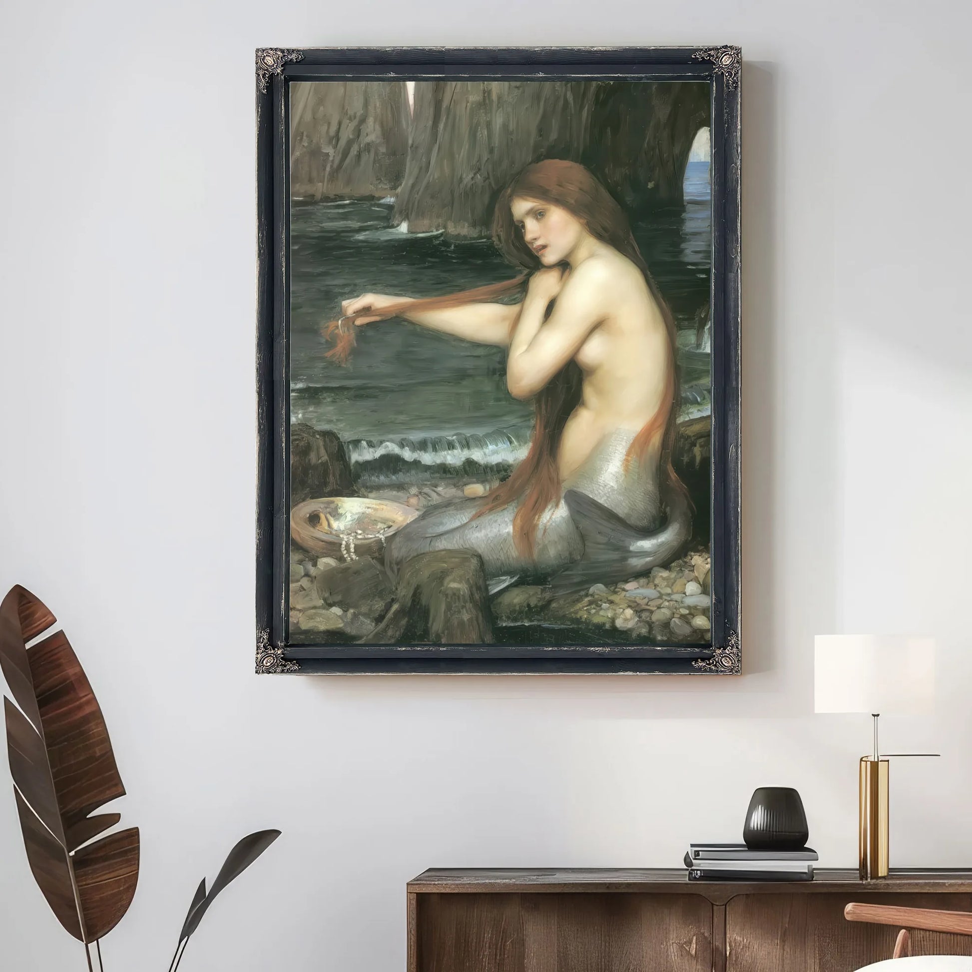 A Mermaid By John Waterhouse Fine Art Print