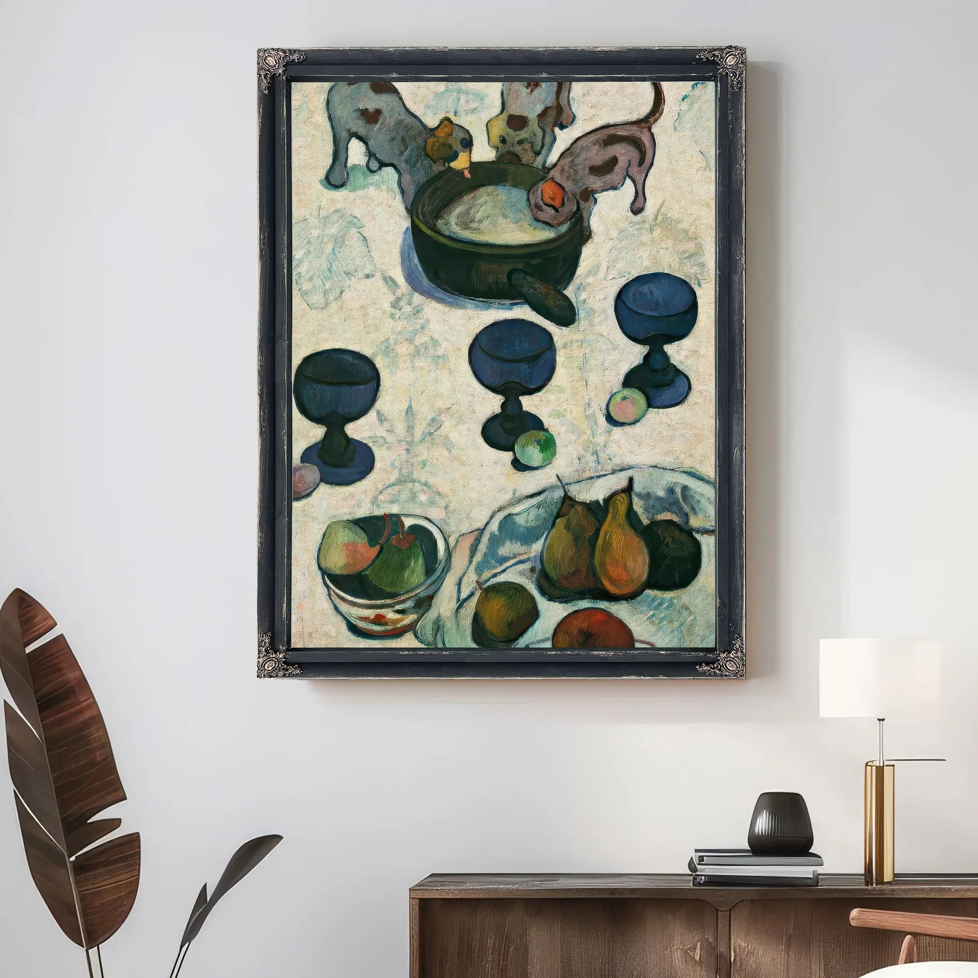 Still Life With Three Puppies by Paul Gauguin Fine Art Print