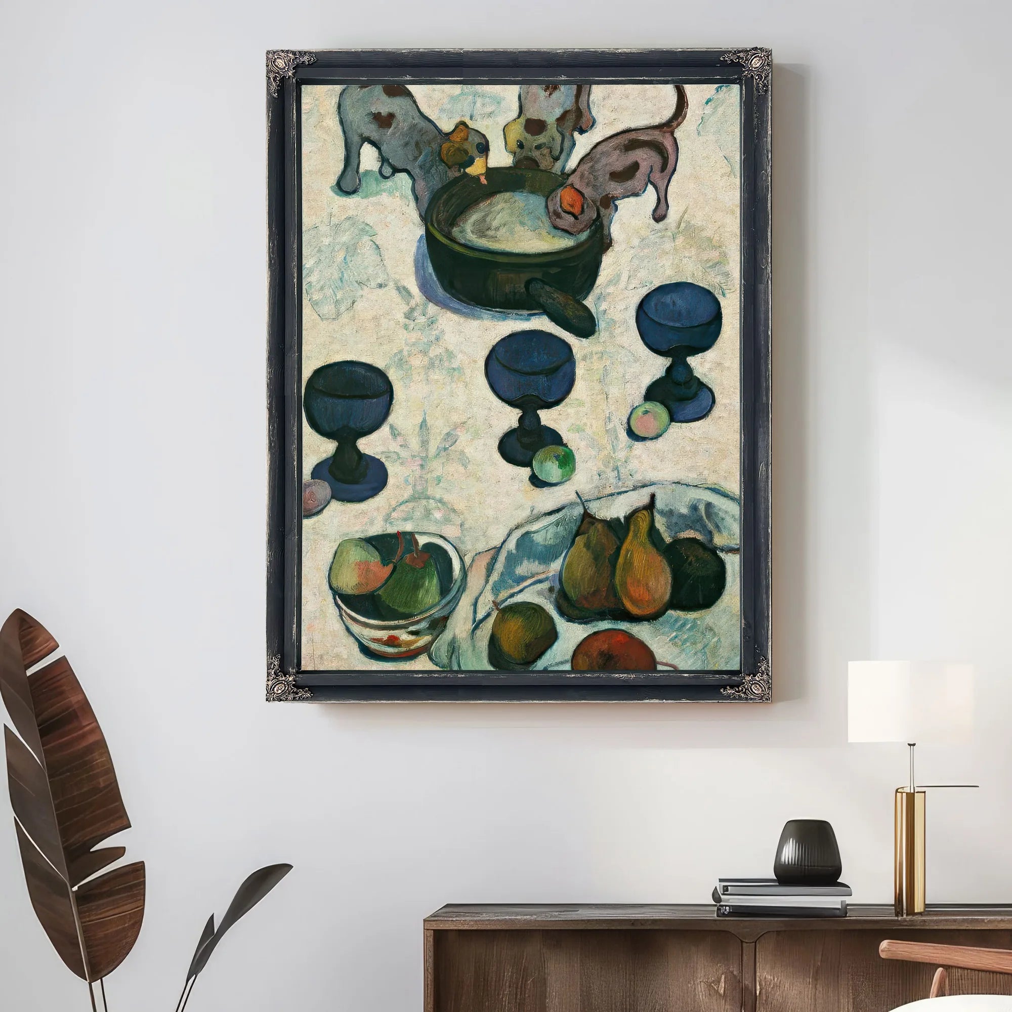Still Life With Three Puppies by Paul Gauguin Fine Art Print