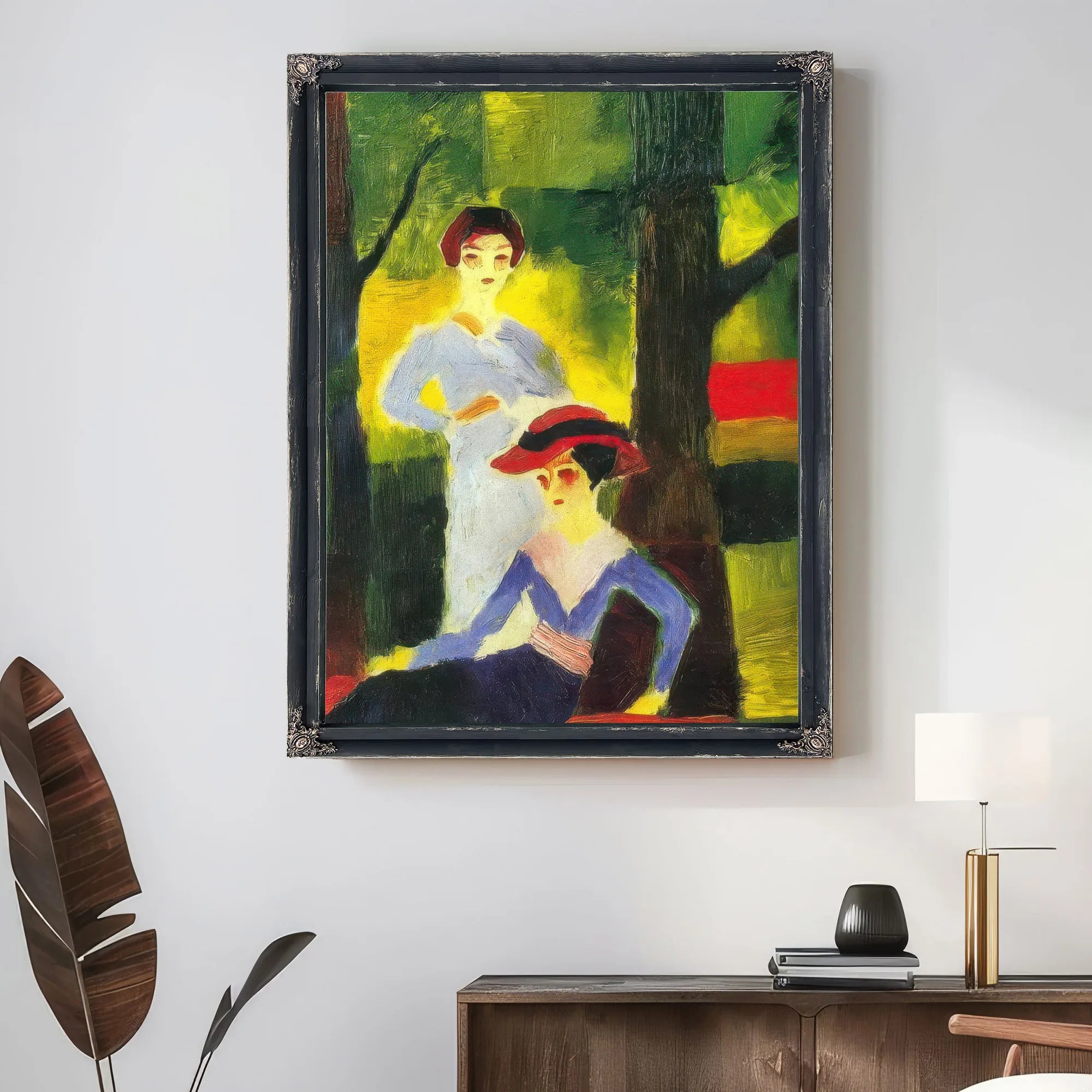 Two Girls In The Forest By August Macke Fine Art Print