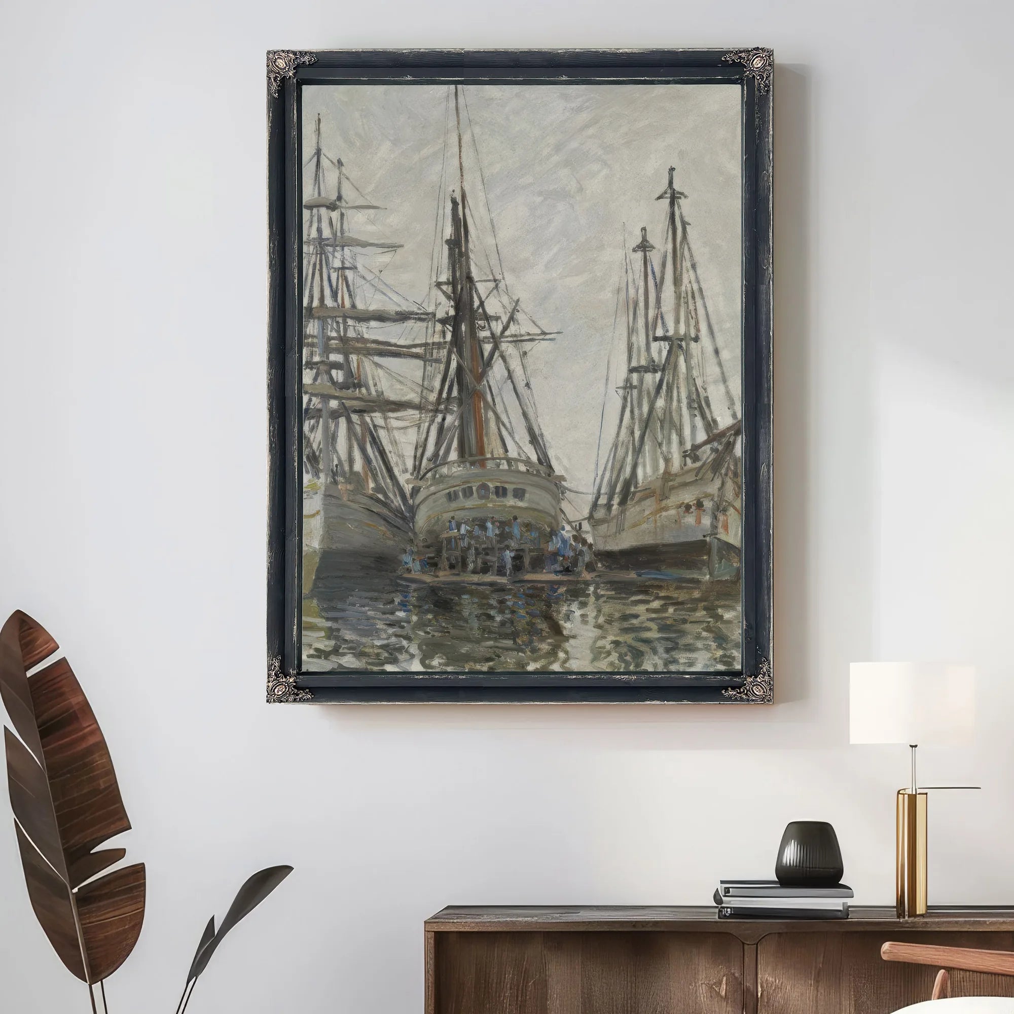 Boats In A Harbour By Claude Monet Fine Art Print