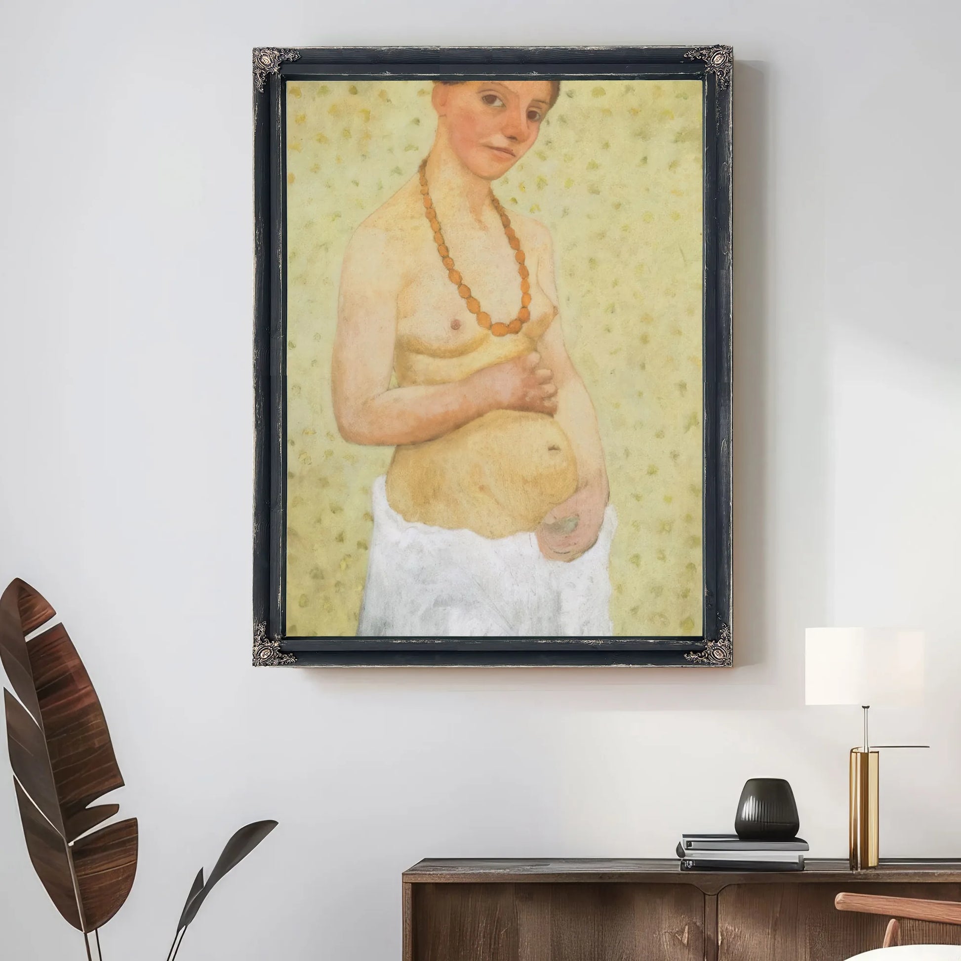 Self Portrait On Th Sixth Wedding Anniversary By Paula Modersohn Becker Fine Art Print