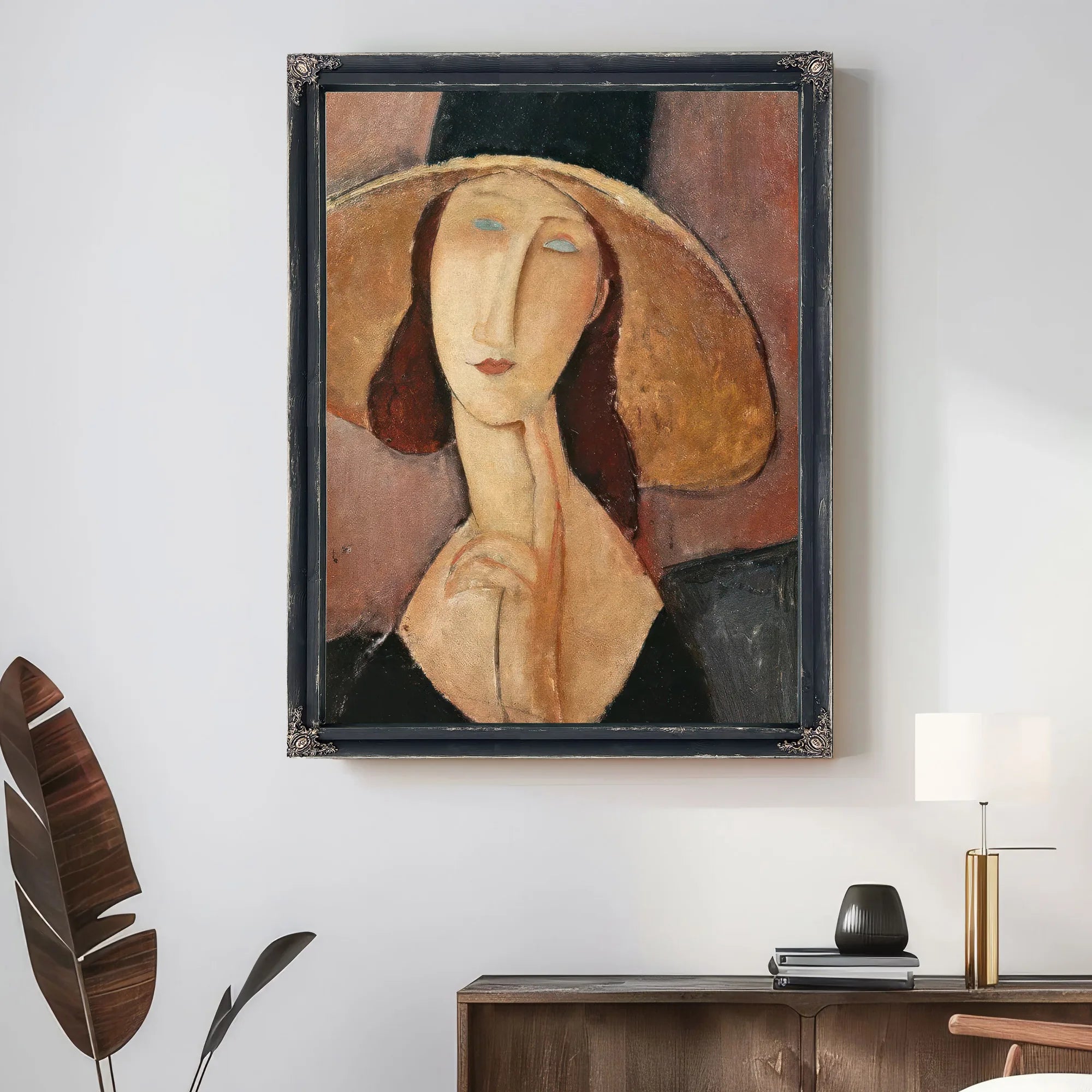 Portrait Of Jeanne Hebuterne In A Large Hat By Amedeo Modigliani Fine Art Print