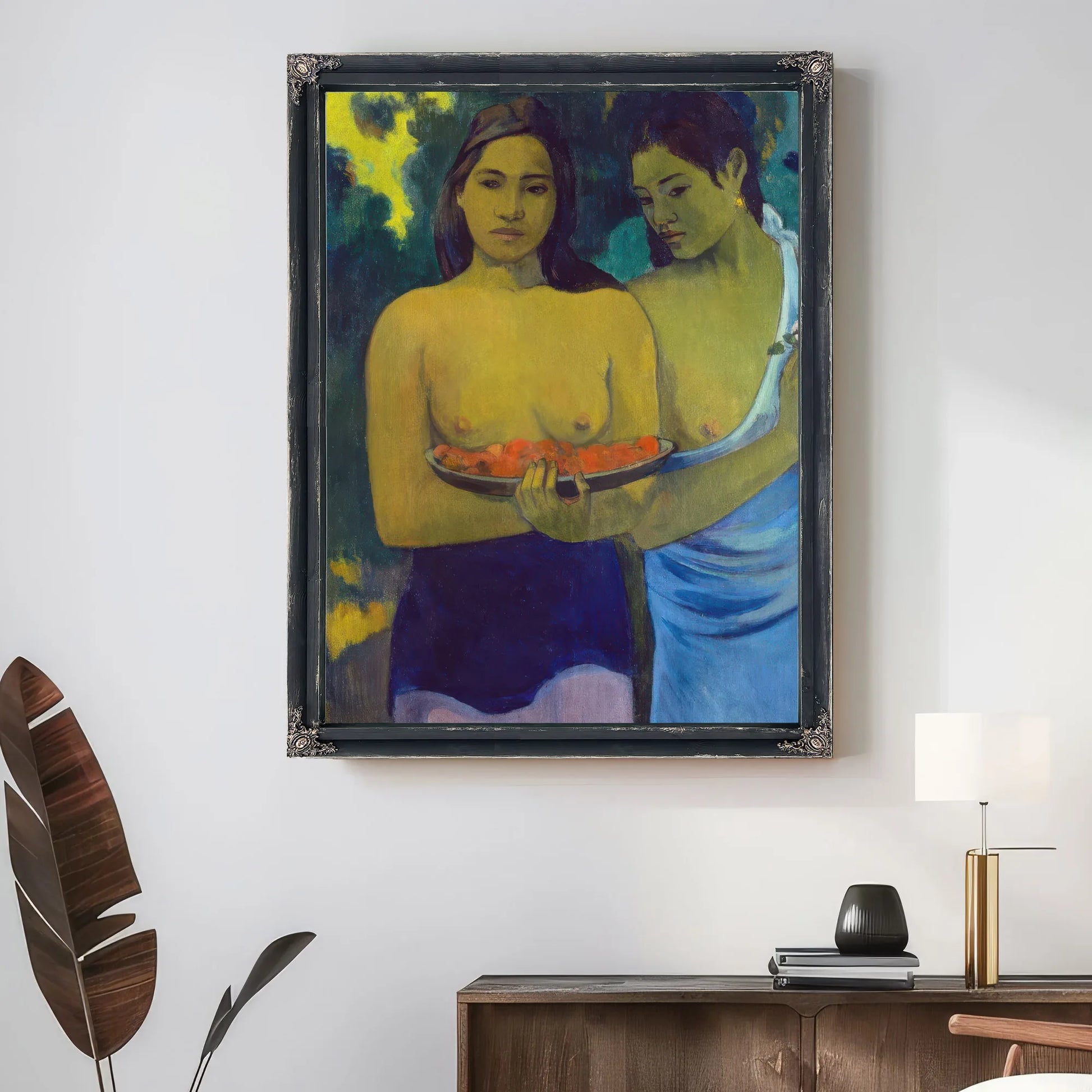 Two Tahitian Women By Eugene Henri Paul Gauguin Fine Art Print