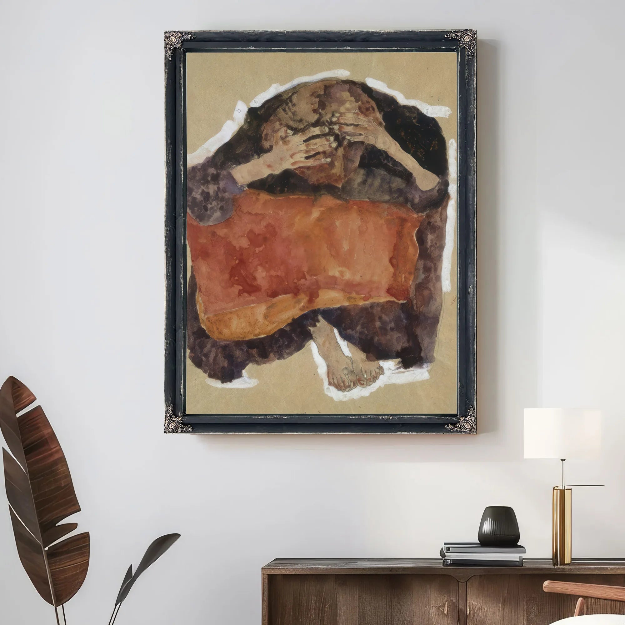 Troubled Woman By Egon Schiele Fine Art Print