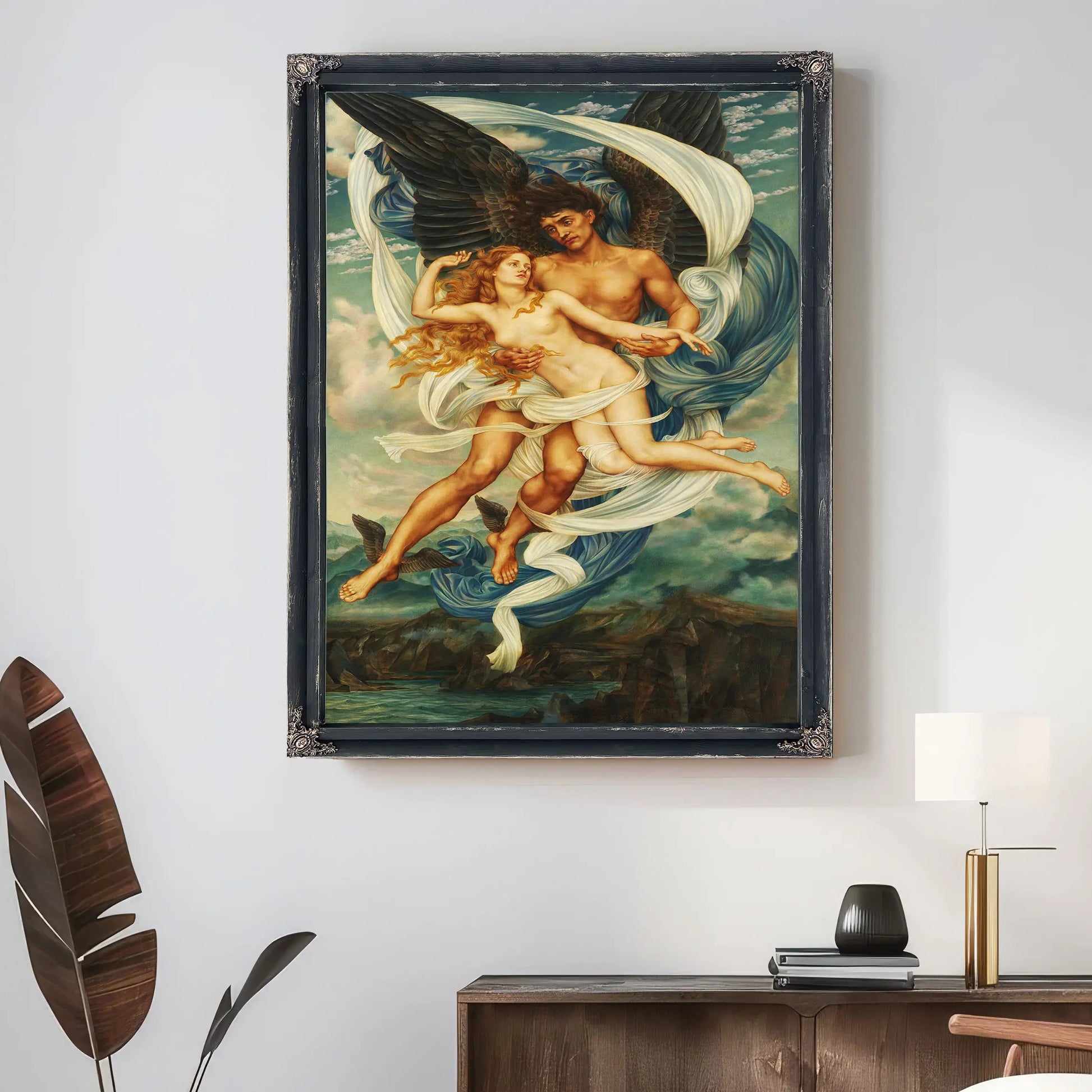 Boreas And Oreithyia by Evelyn De Morgan