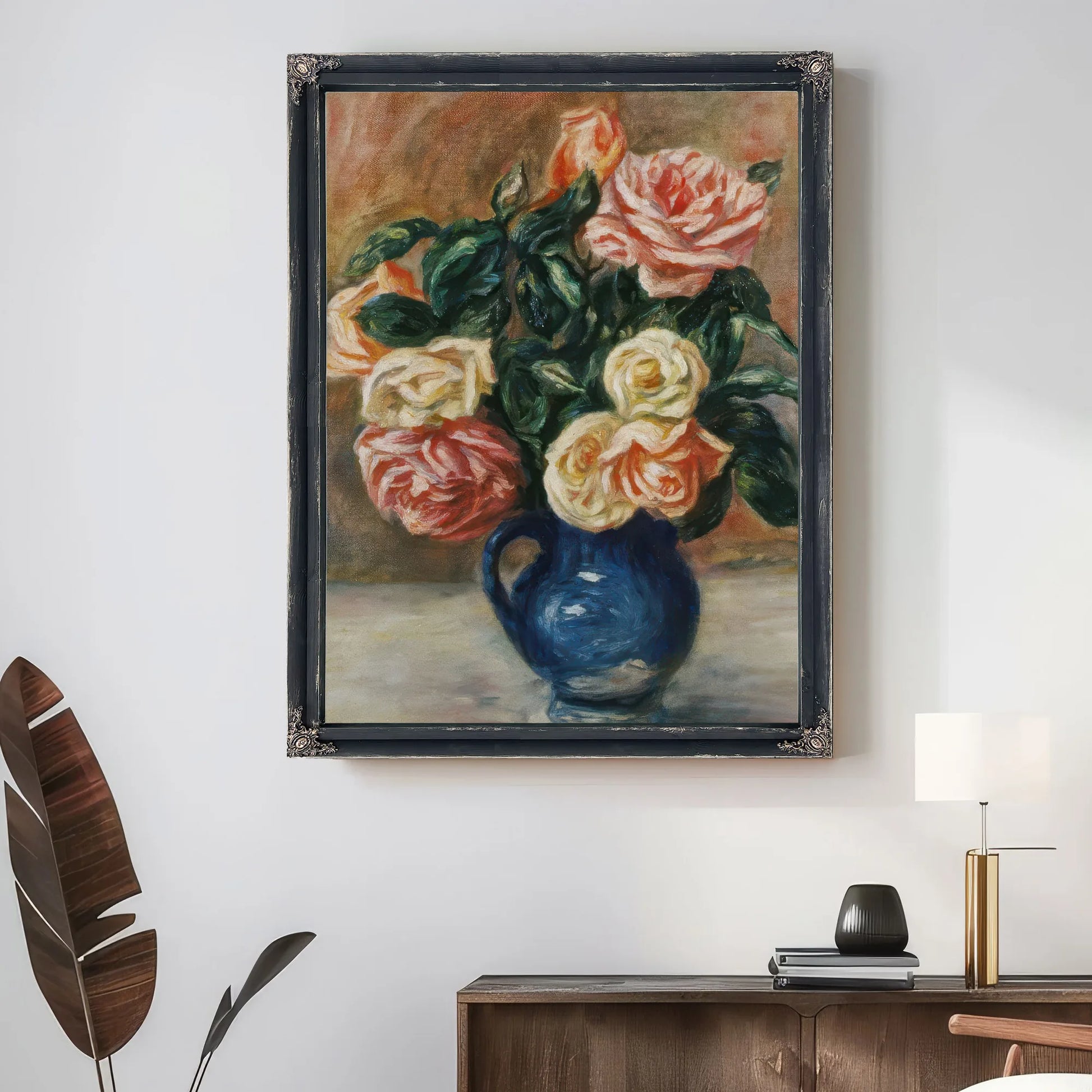 Roses In A Jug By Pierre Auguste Renoir Fine Art Print