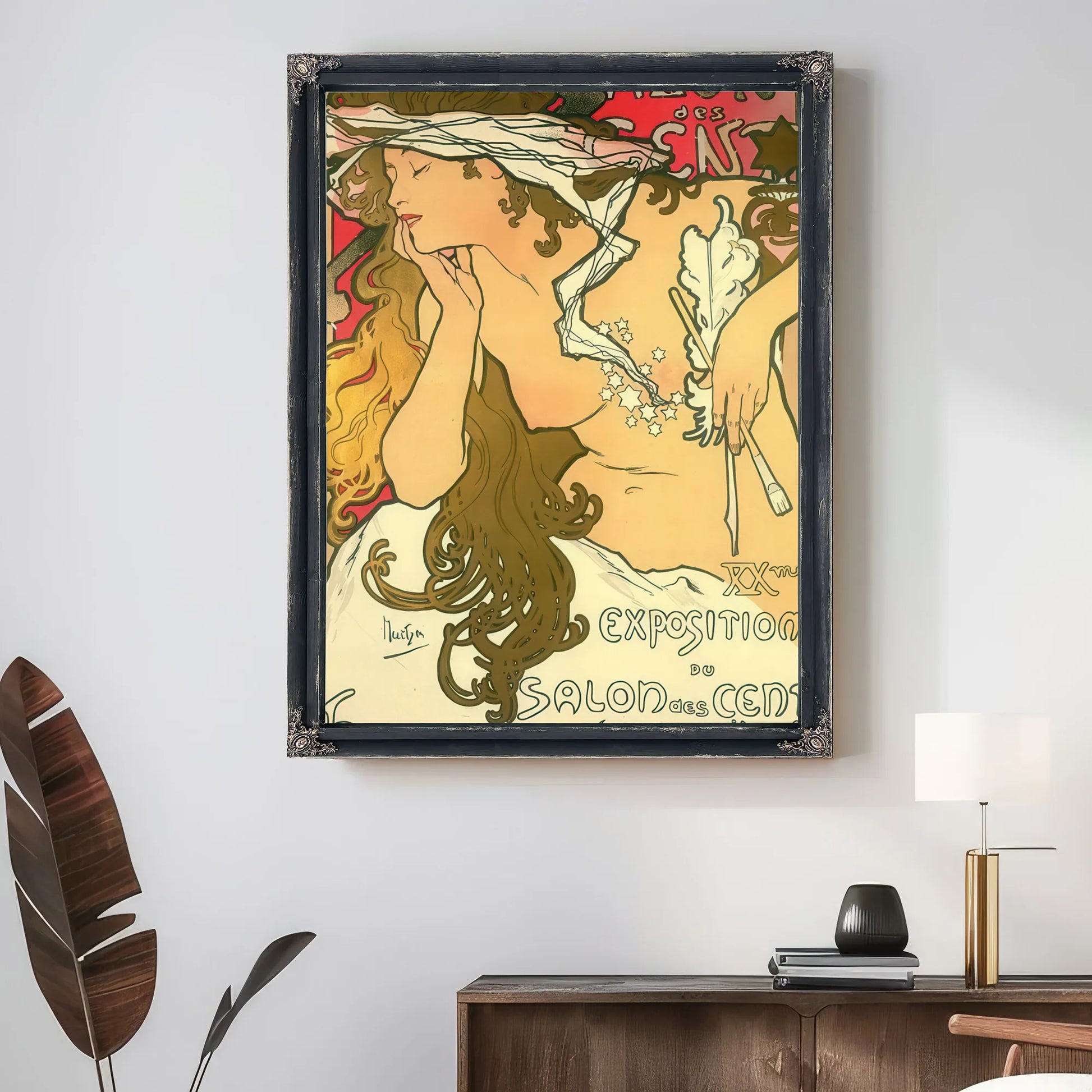 Salon Des Cent 20Th Exhibition By Alphonse Mucha Fine Art Print