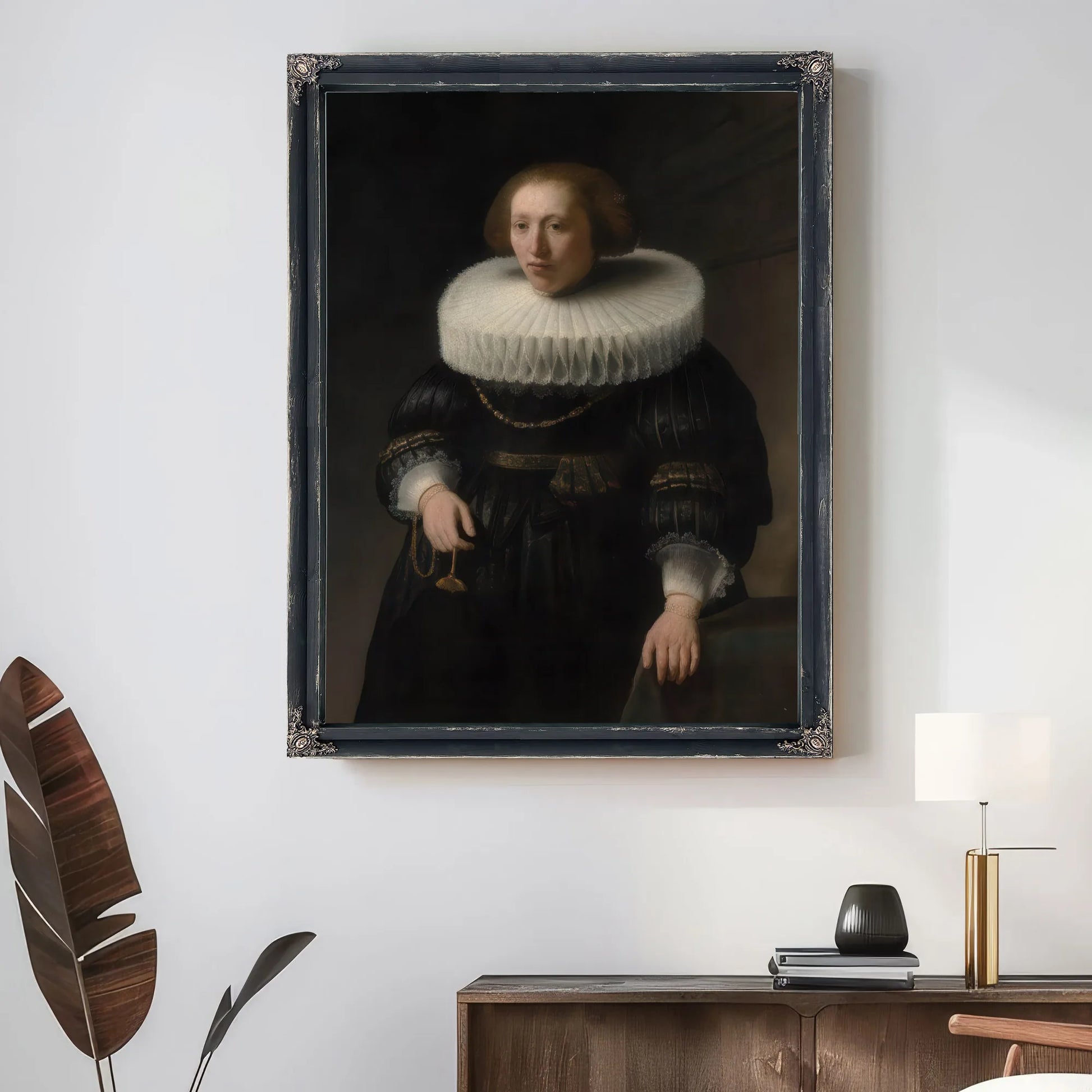 Portrait Of A Woman Probably A Member Of The Van Beresteyn Family By Rembrandt Fine Art Print