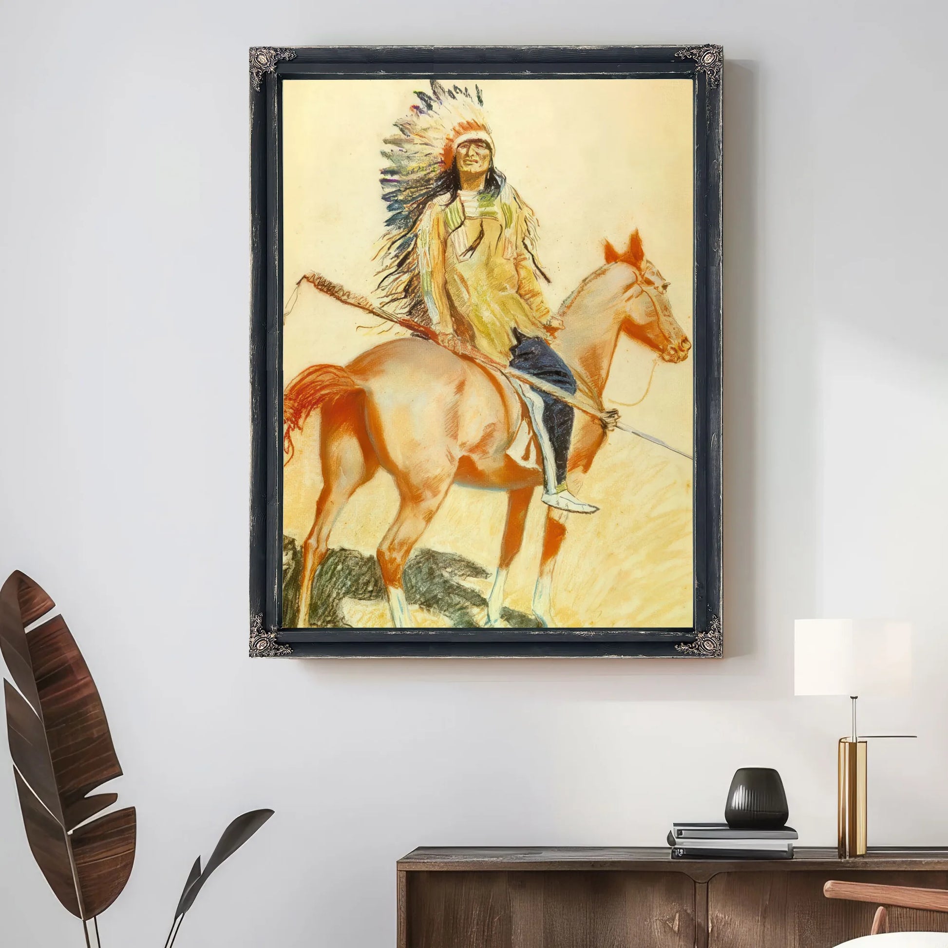 A Sioux Chief By Frederic Remington Fine Art Print