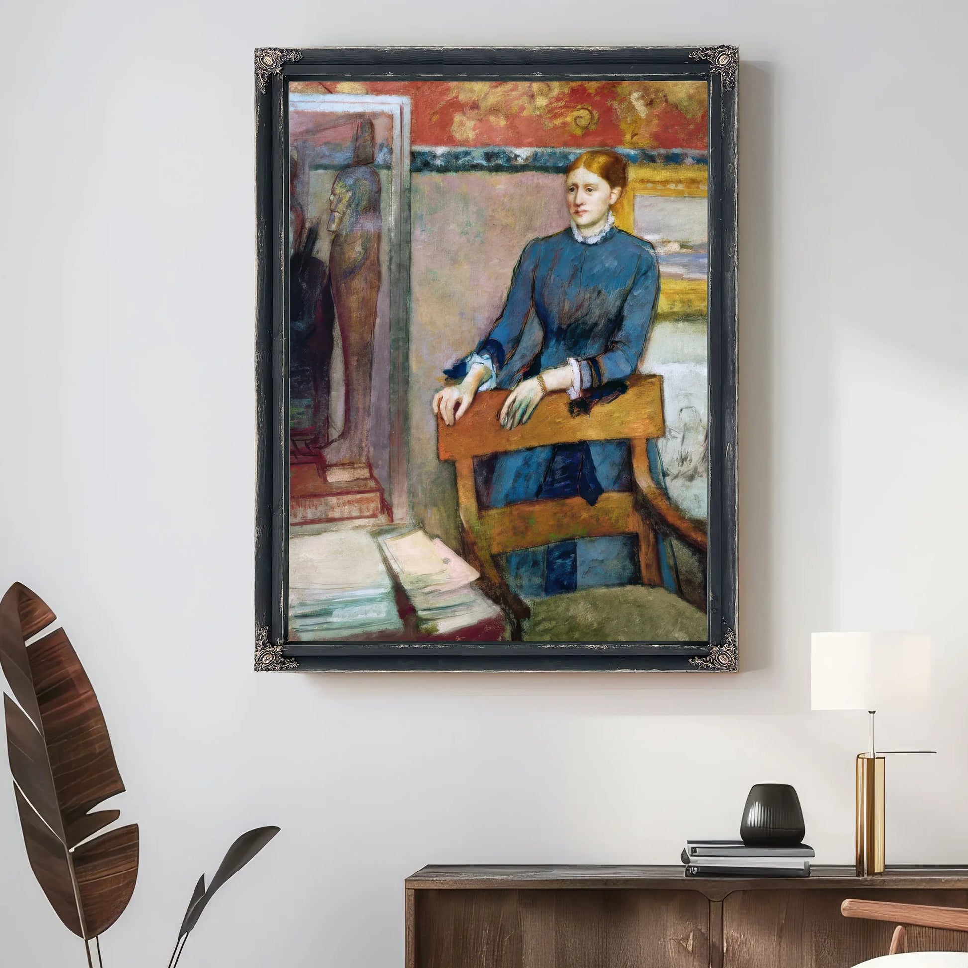 Helene Rouart In Her Father's Study By Edgar Degas Fine Art Print
