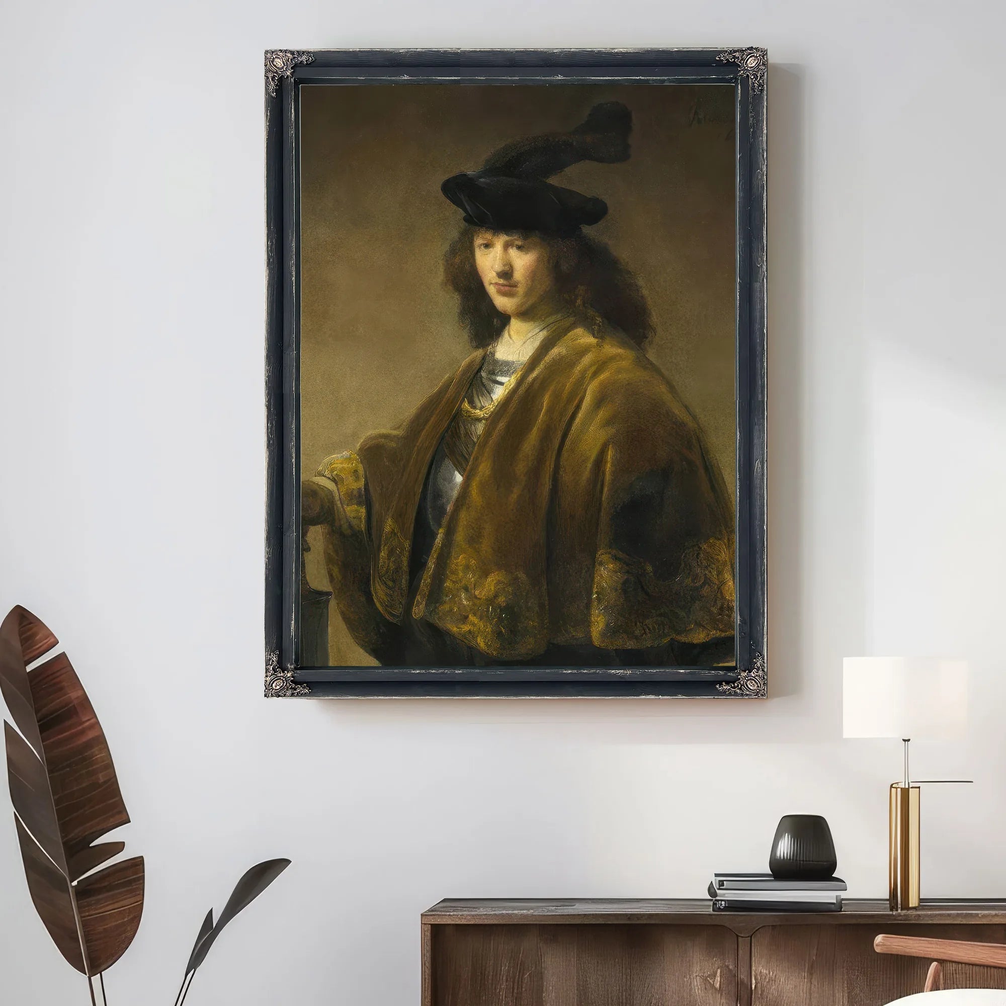 Young Man With A Sword By Rembrandt Fine Art Print
