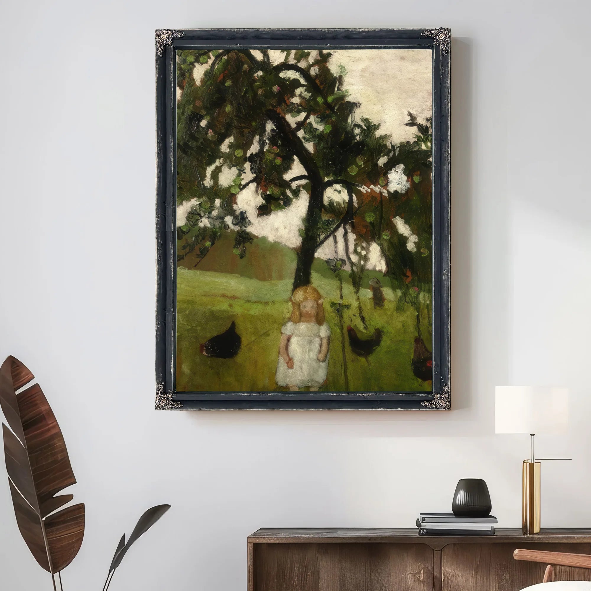 Elizabeth With Hens Under An Apple Tree By Paula Modersohn Becker Fine Art Print