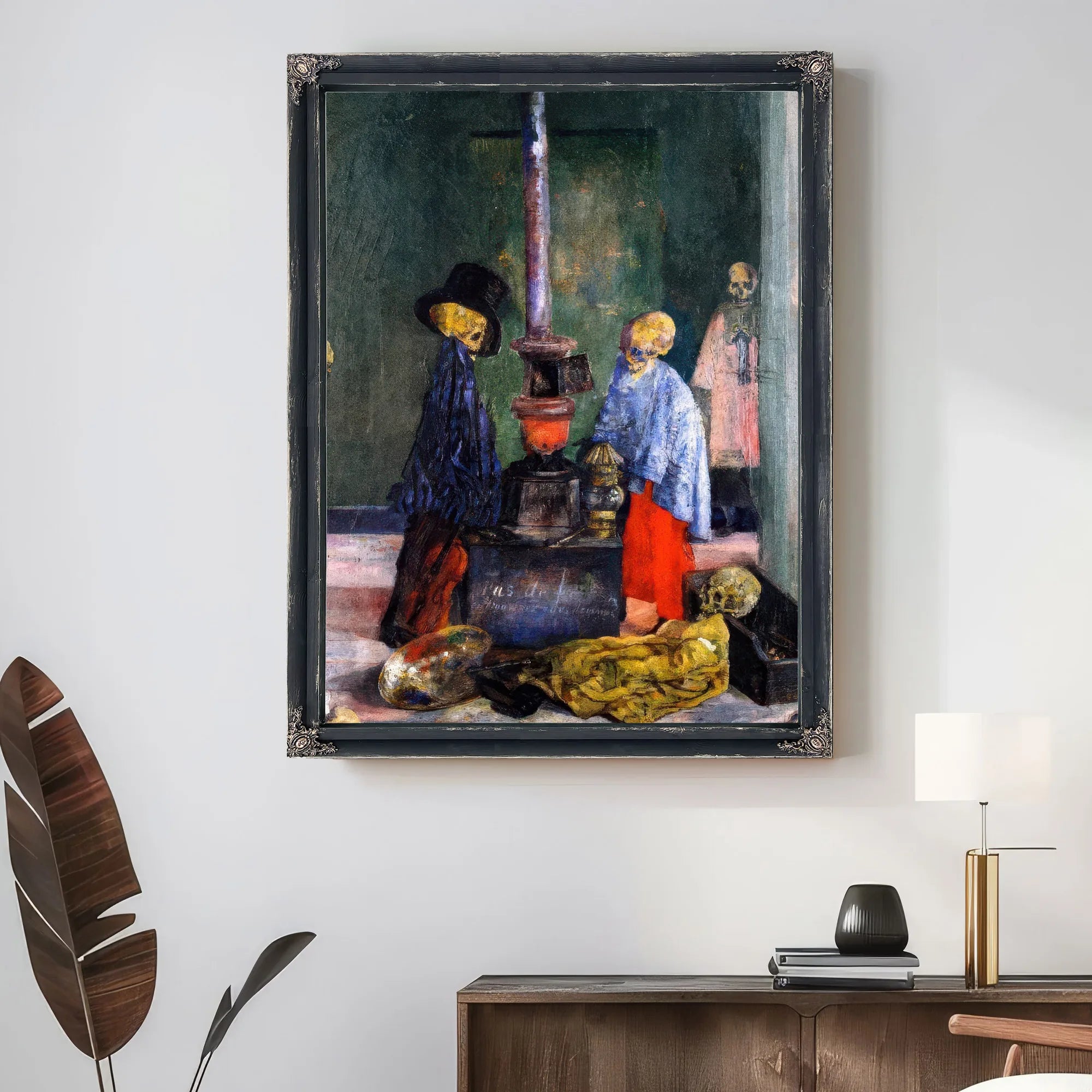 Skeletons Trying To Warm Themselves By James Ensor Fine Art Print