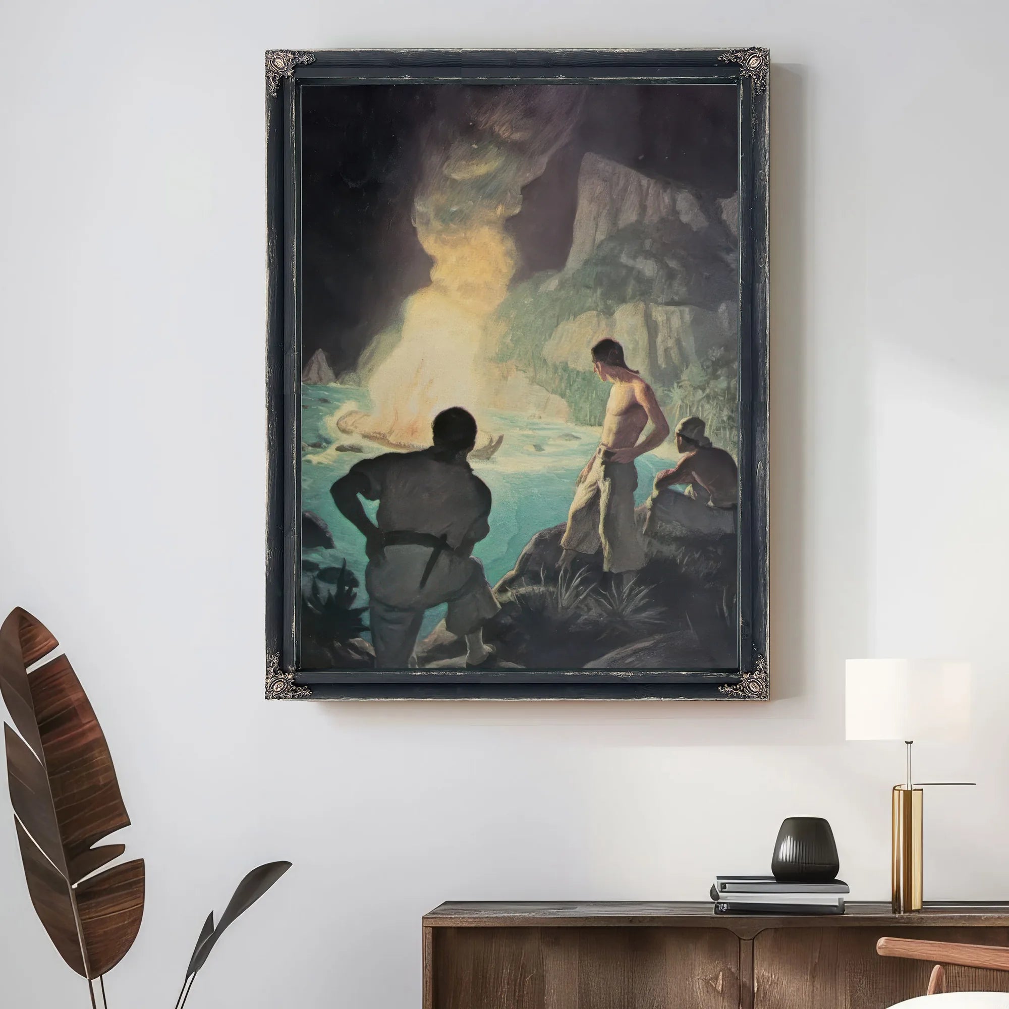 She Makes A Grand Light (The Burning Of The Bounty) By NC Wyeth Fine Art Print