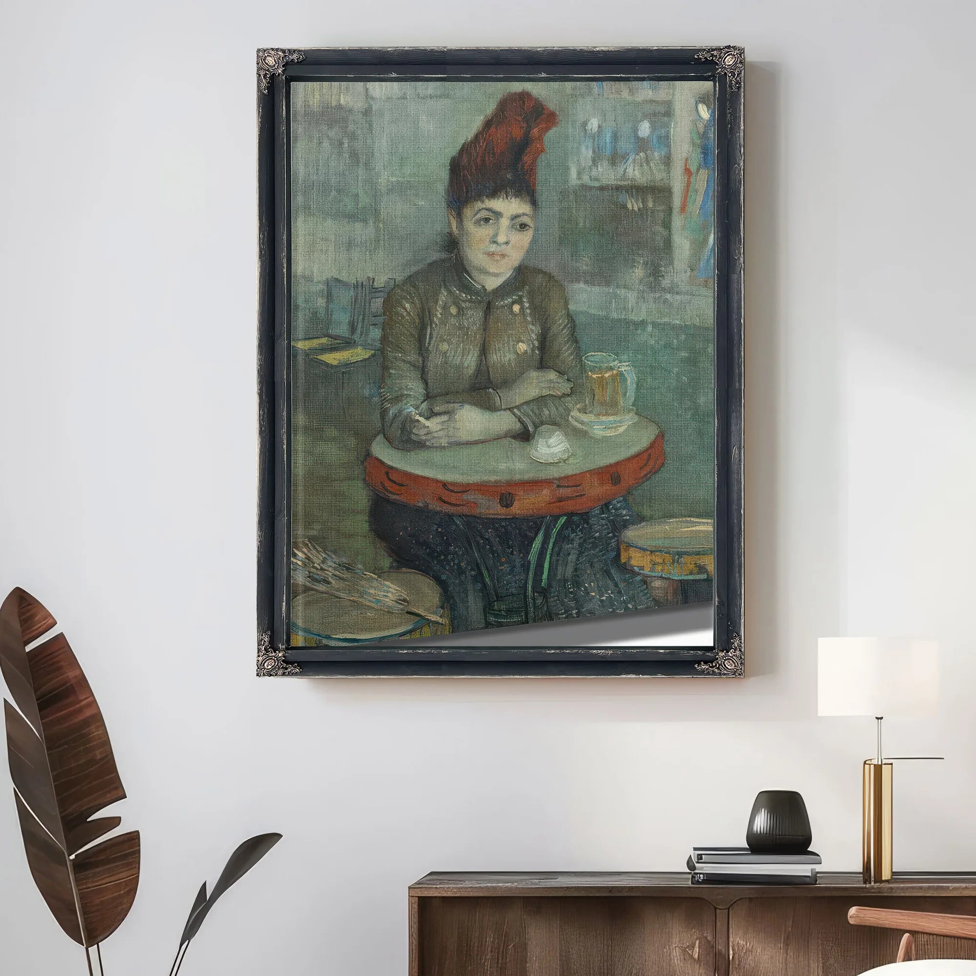 In The Cafe Agostina Segatori In Le Tambourin By Vincent Van Gogh Fine Art Print