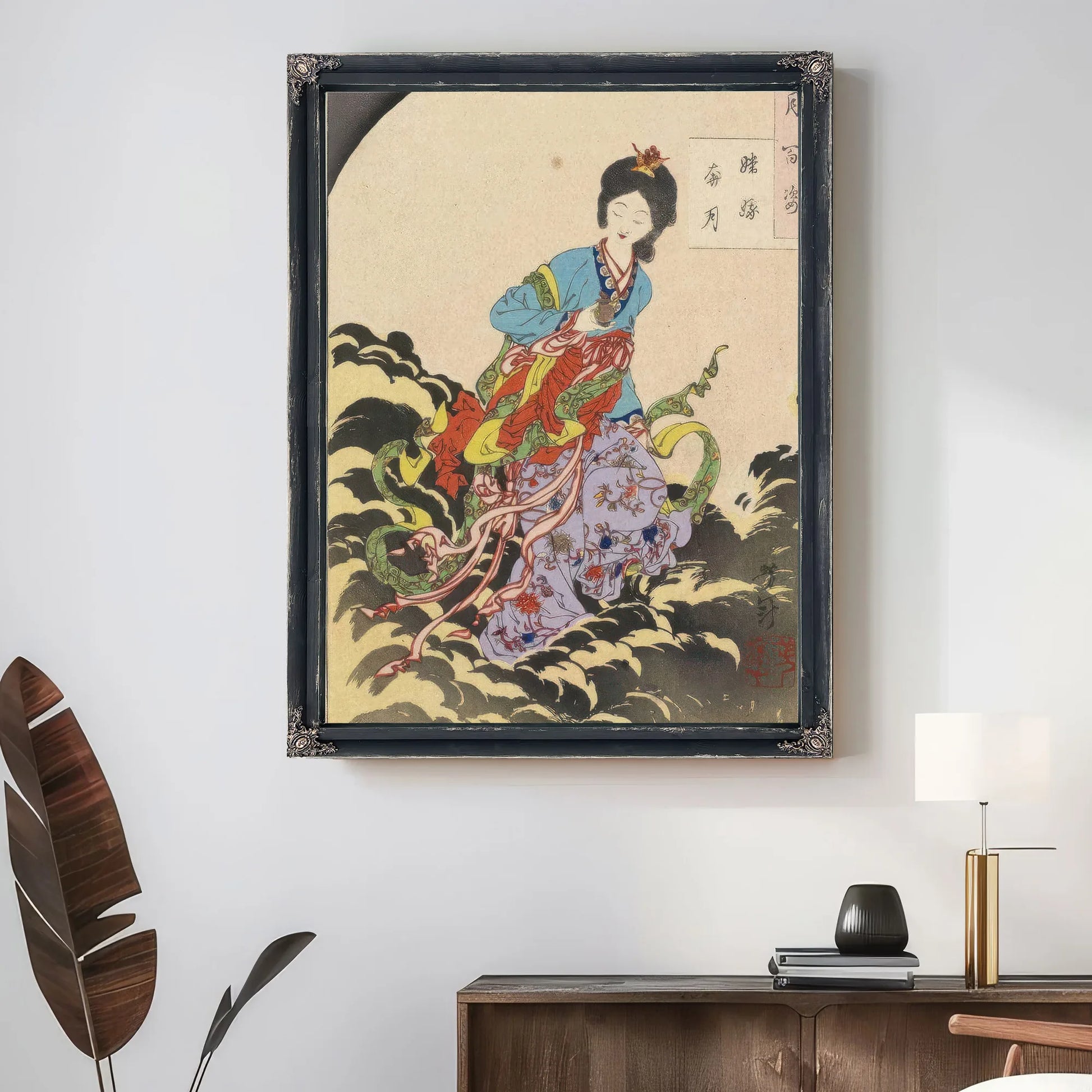 Chang 1039 E Flees To The Moon 1885 By Tsukioka Yoshitoshi Fine Art Print