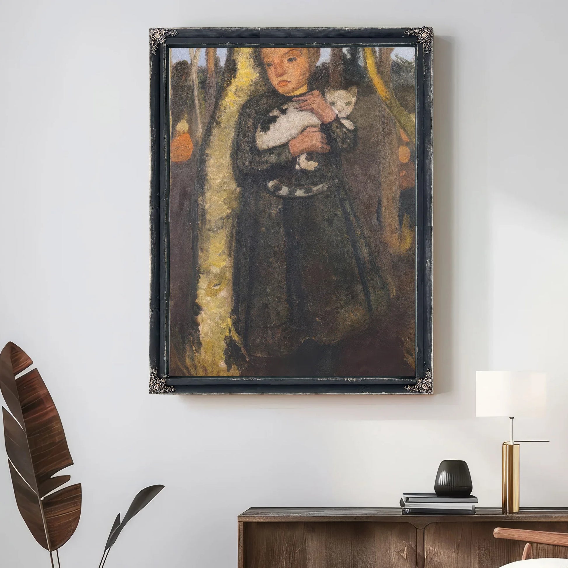 Girl With Cat In The Birch Forest By Paula Modersohn Becker Fine Art Print