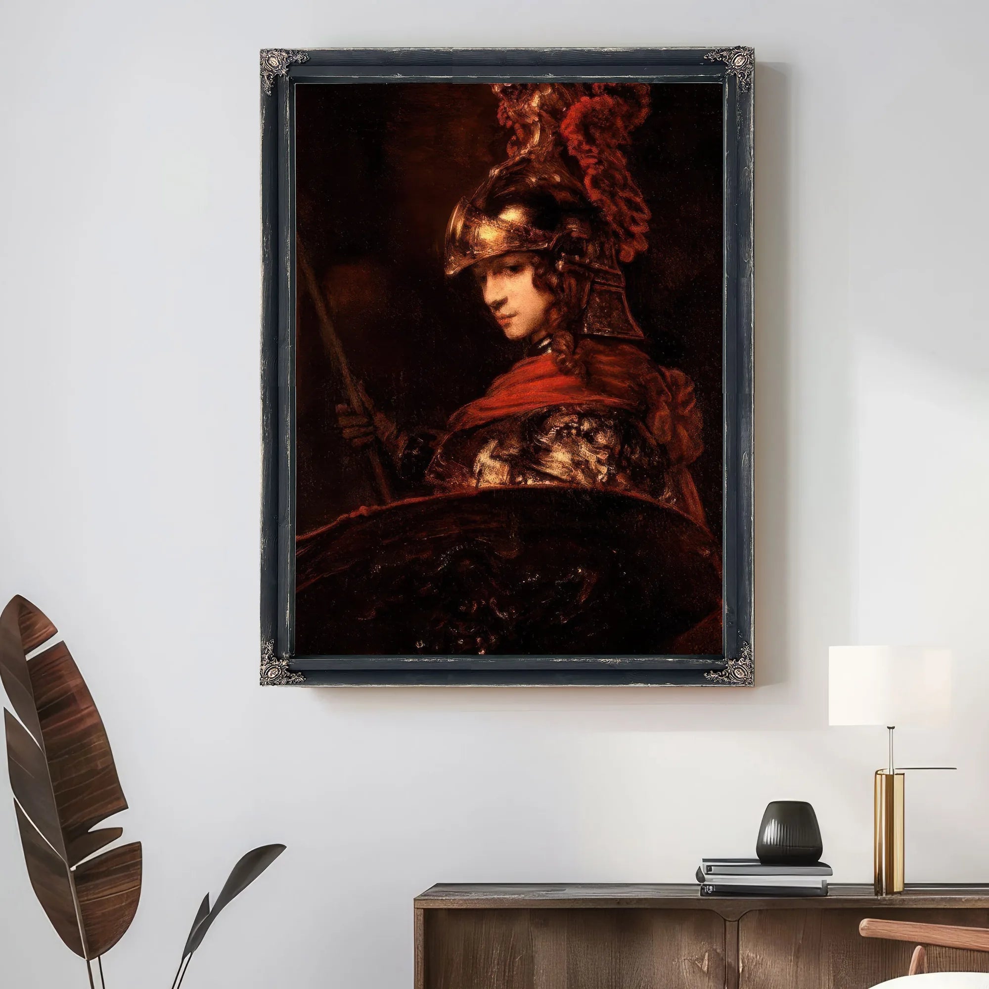 Pallas Athena Or Armoured Figure By Rembrandt Fine Art Print