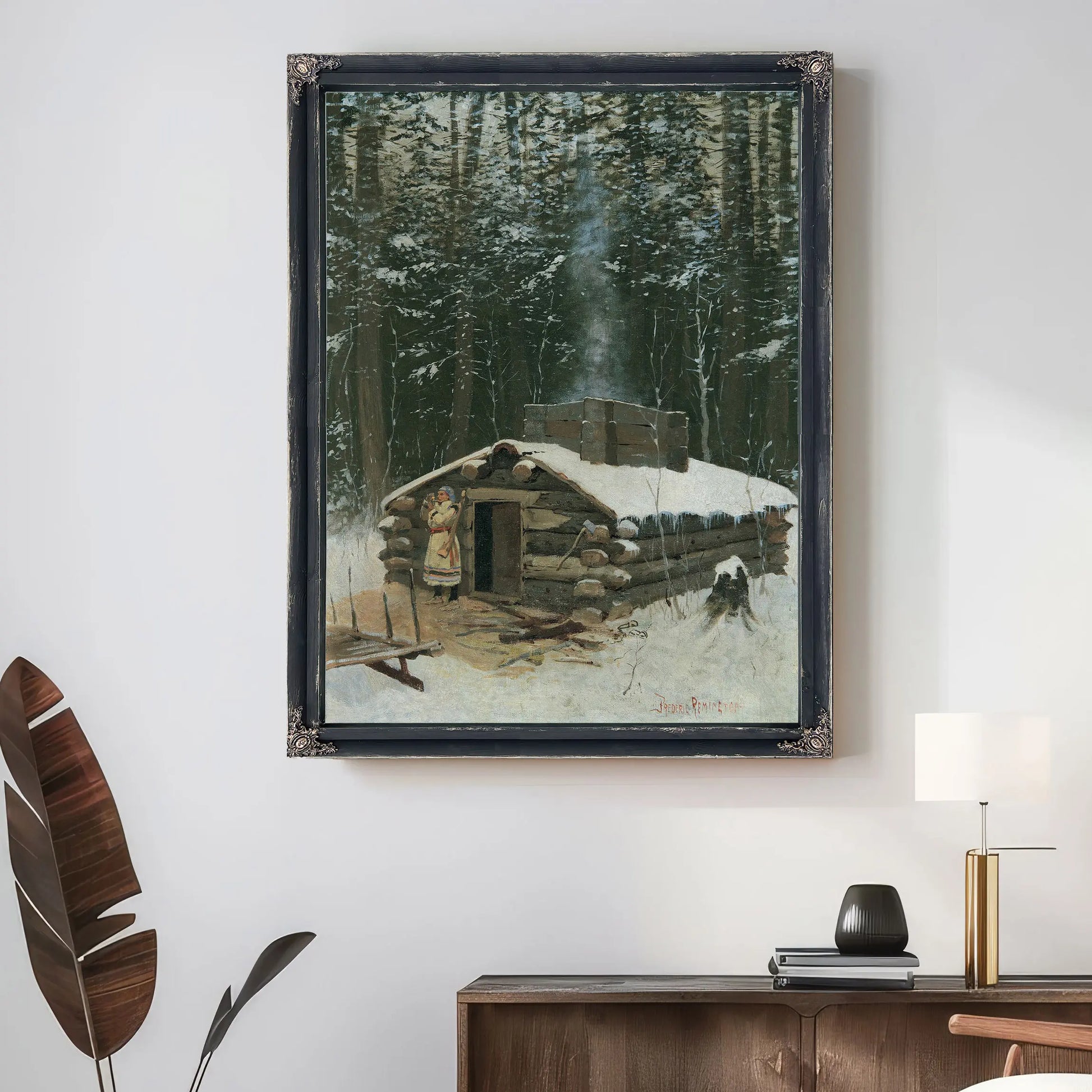 Antoine S Cabin by Frederic Remington