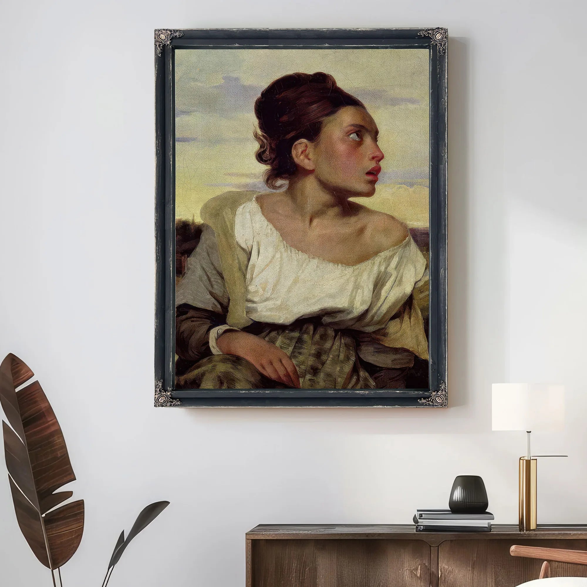 Young Orphan In The Cemetery By Ferdinand Victor Eugene Delacroix Fine Art Print