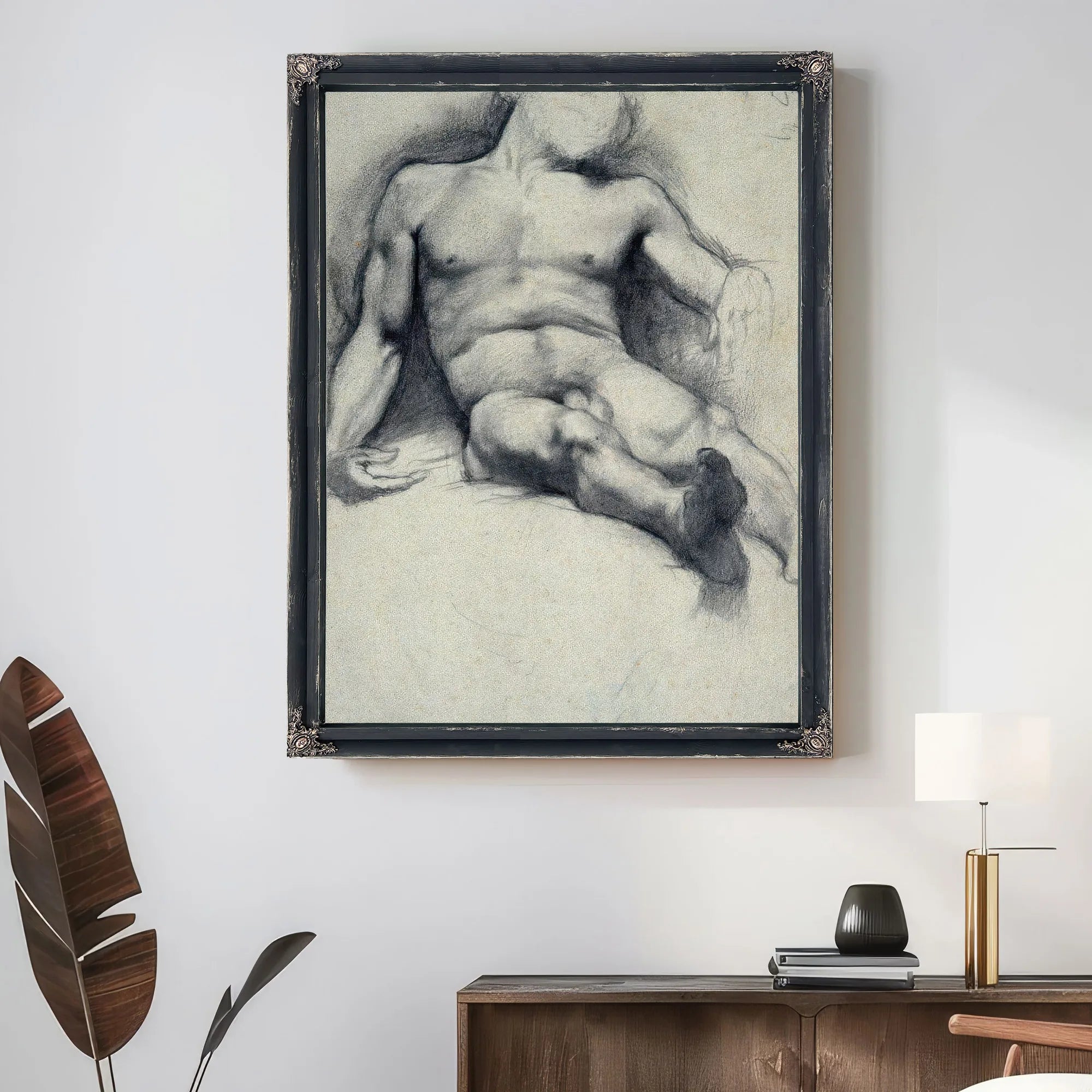Study Reclining Male Nude By Edgar Degas Fine Art Print