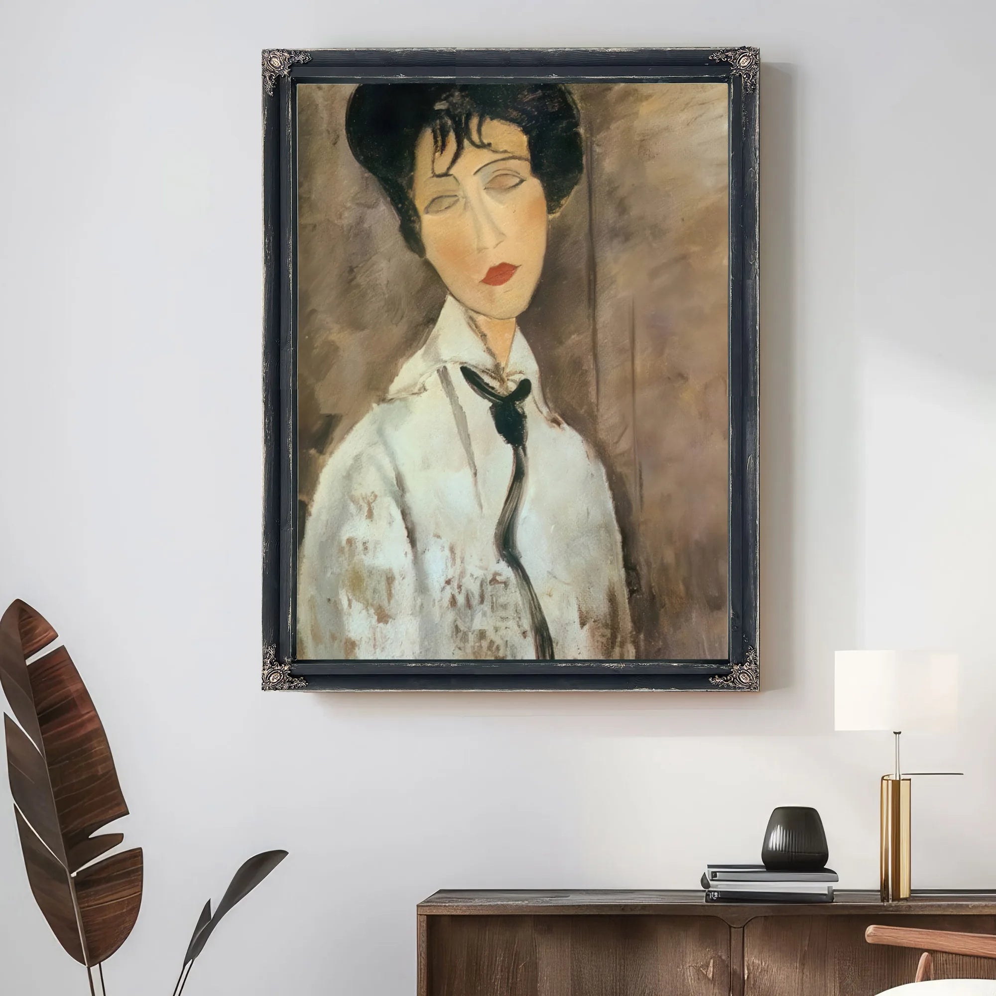 Portrait Of A Woman With Black Cravat 1917 By Amedeo Modigliani Fine Art Print