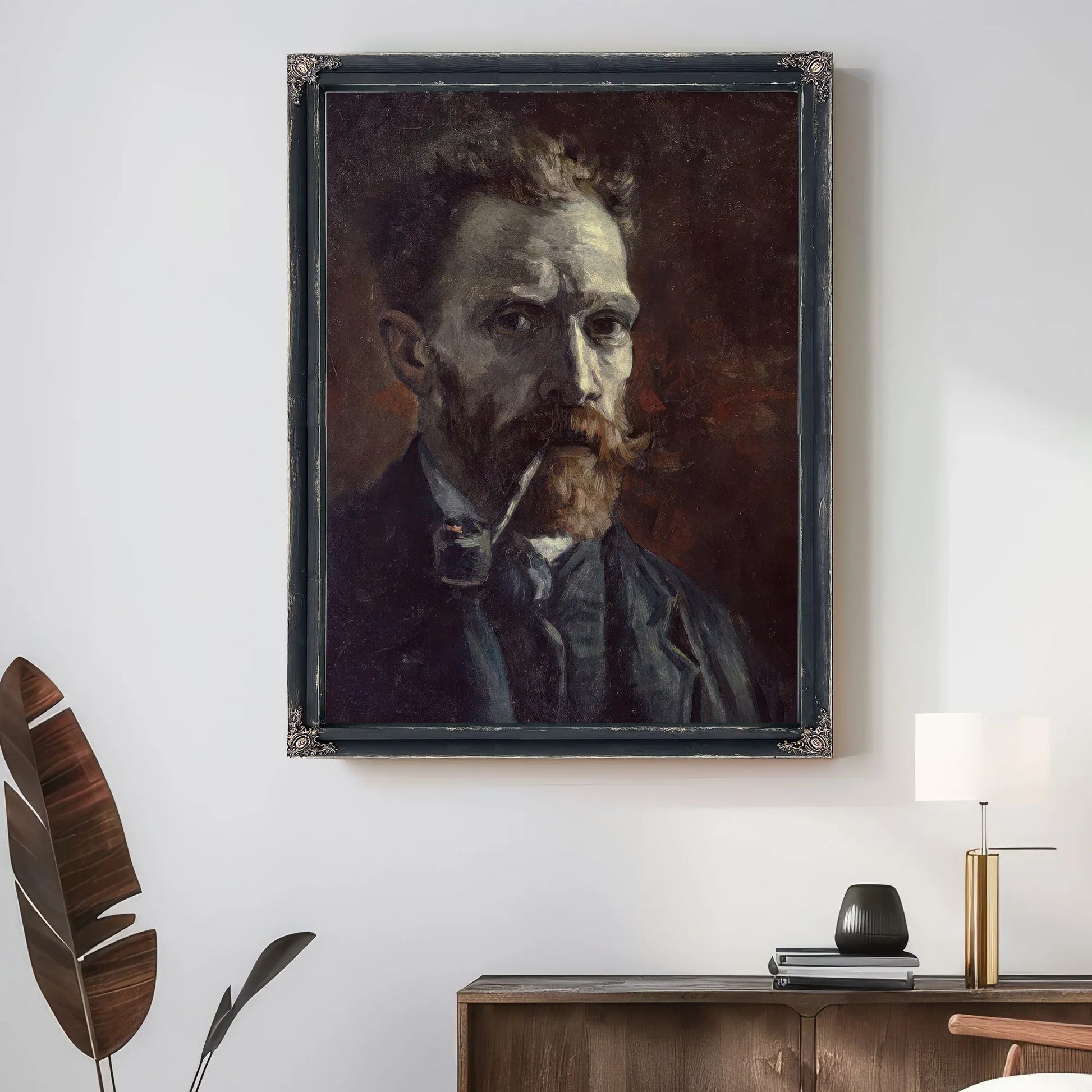 Self Portrait With Pipe By Vincent Van Gogh Fine Art Print
