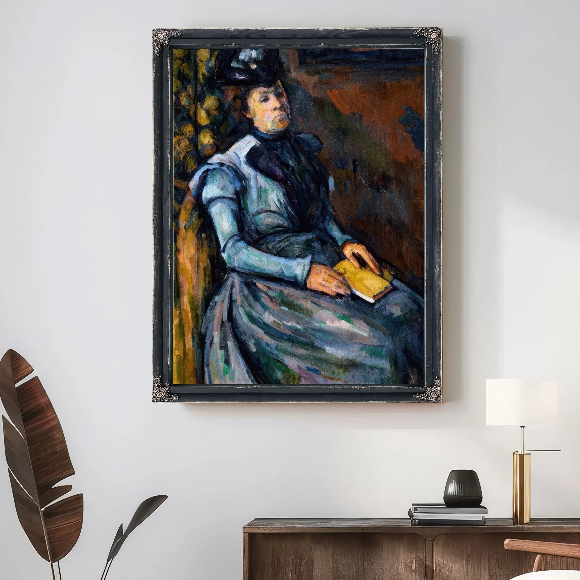 Seated Woman In Blue By Paul Cezanne Fine Art Print