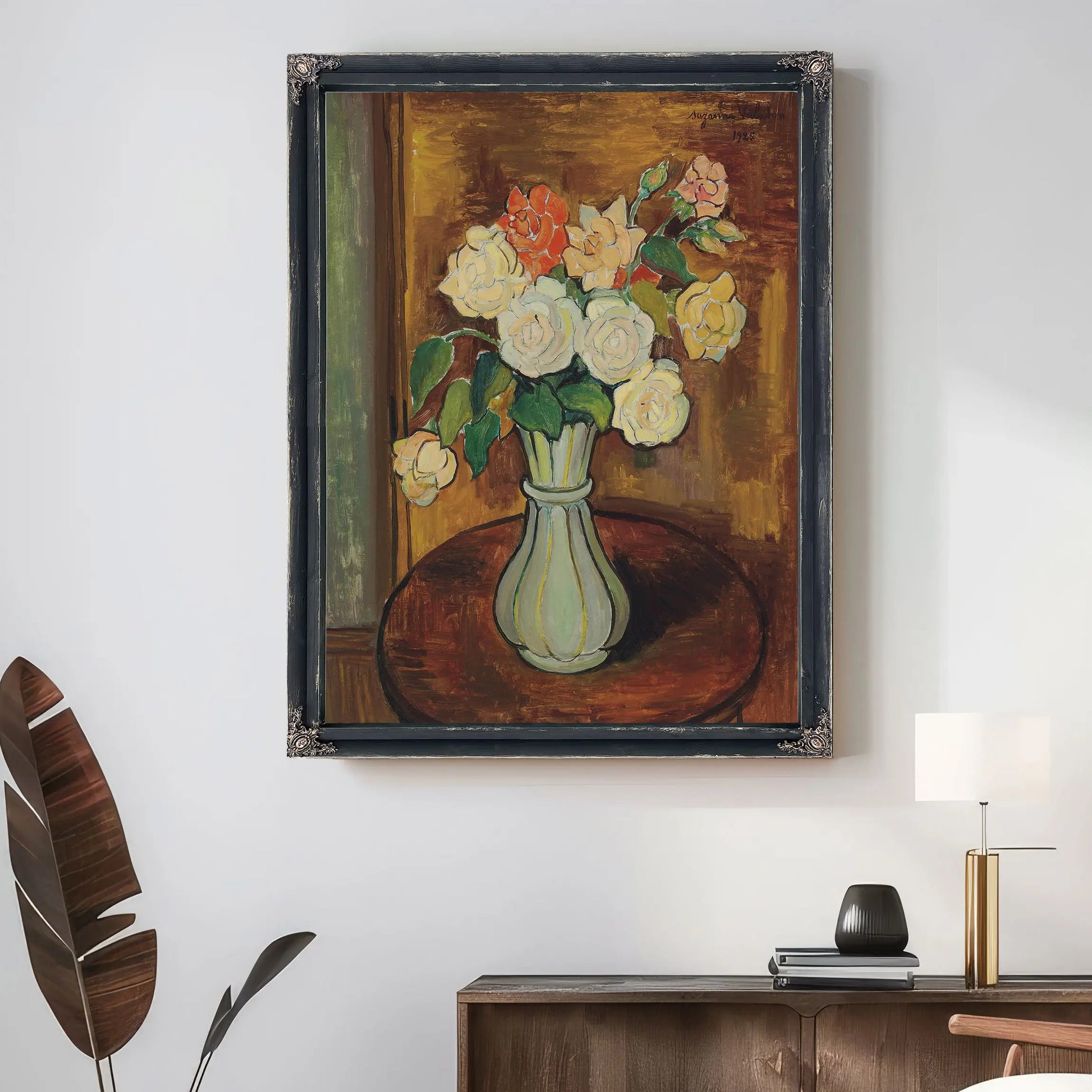 Vase De Roses Sur Un Gueridon by Suzanne Valadon