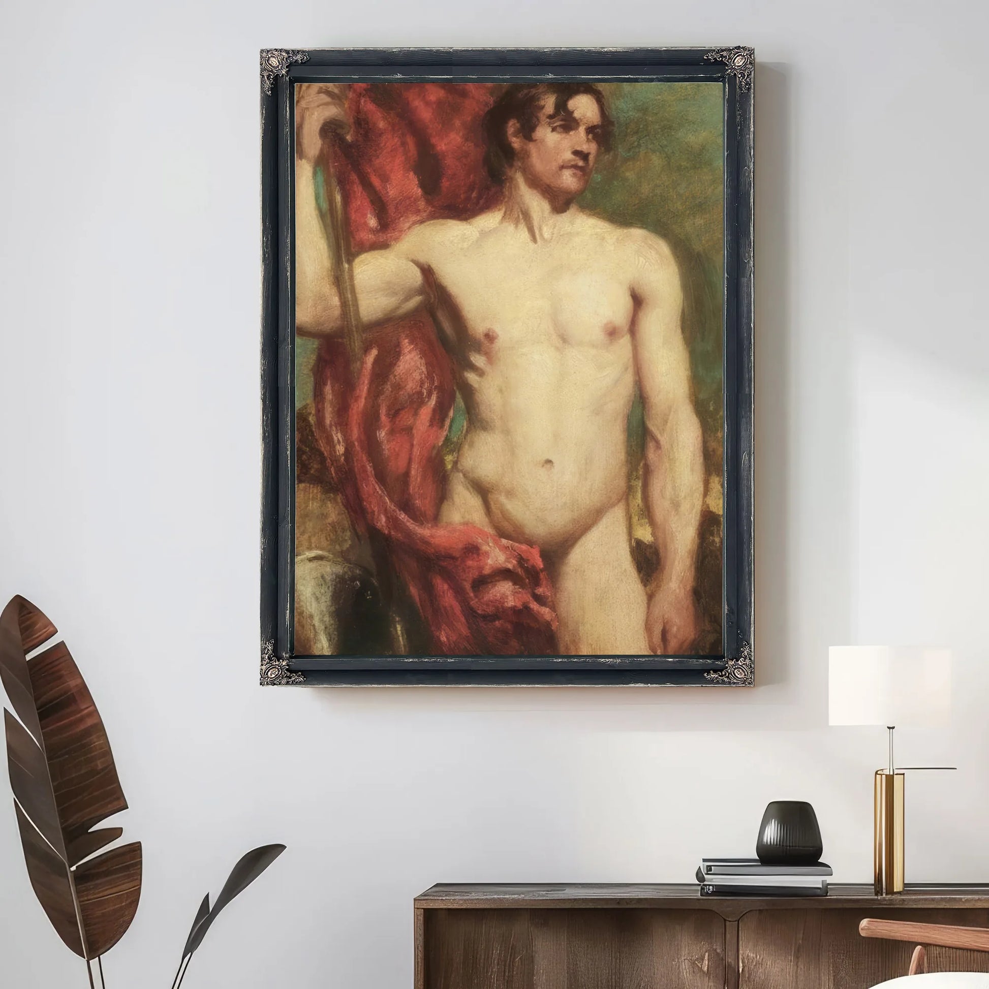 Academic Study Of A Male Nude As A Standard Bearer By William Etty Fine Art Print