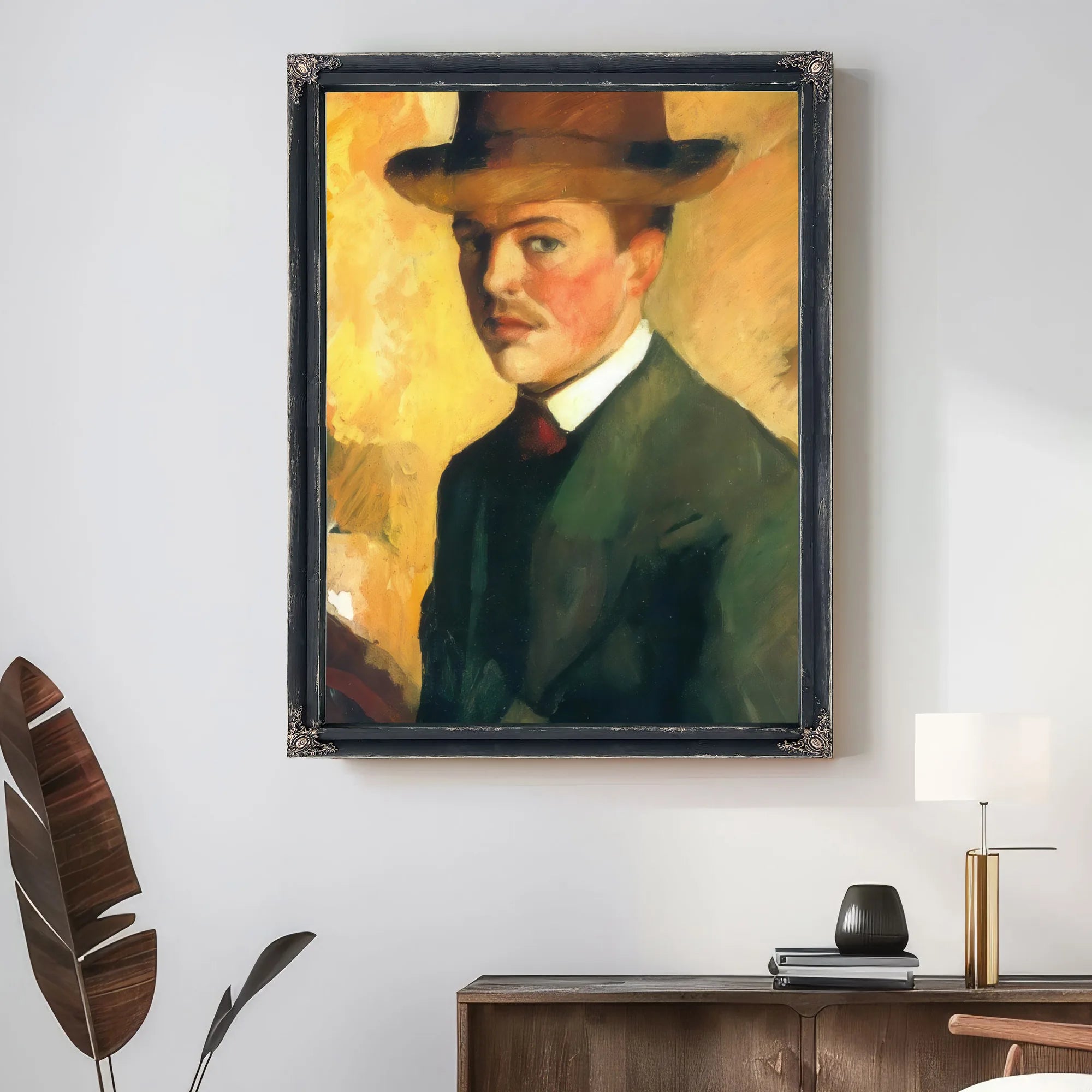 Self Portrait With A Hat By August Macke Fine Art Print