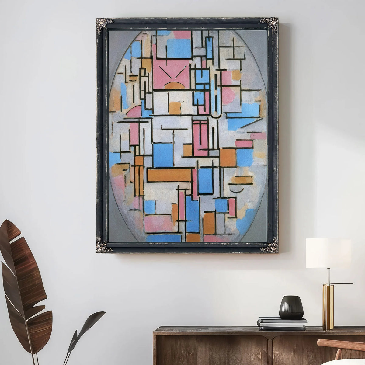 Oval Composition With Light Colors 1913 1914 Oil On Canvas 1076X788Mm The Museum Of Modern Art New York By Piet Mondrian Fine Art Print