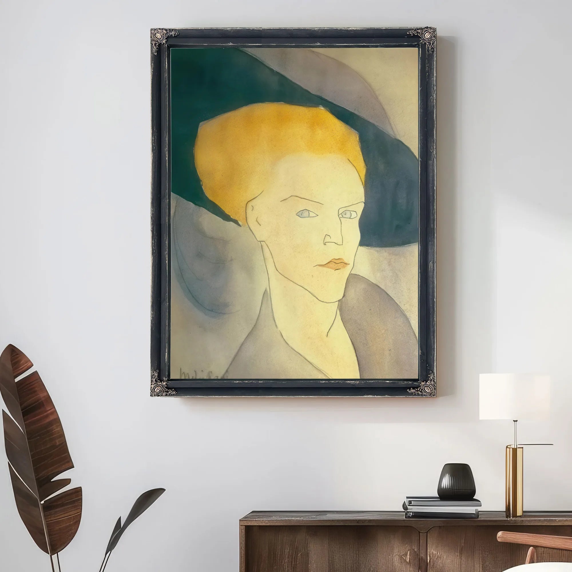 Head Of A Women In Hat By Amedeo Modigliani Fine Art Print