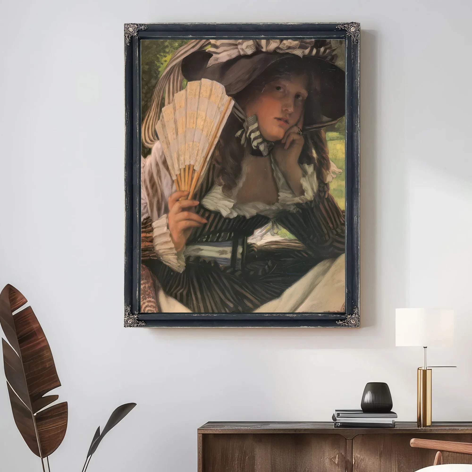 Jeune Femme A L'eventail By James Tissot Fine Art Print