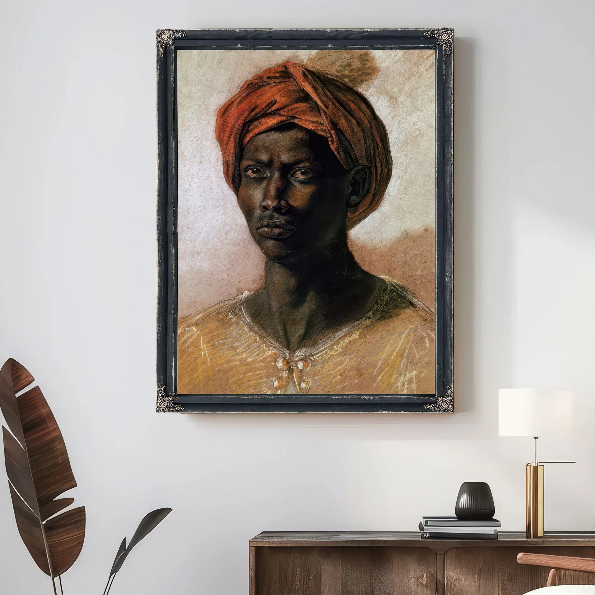 Portrait Of A Turk In A Turban By Ferdinand Victor Eugene Delacroix Fine Art Print