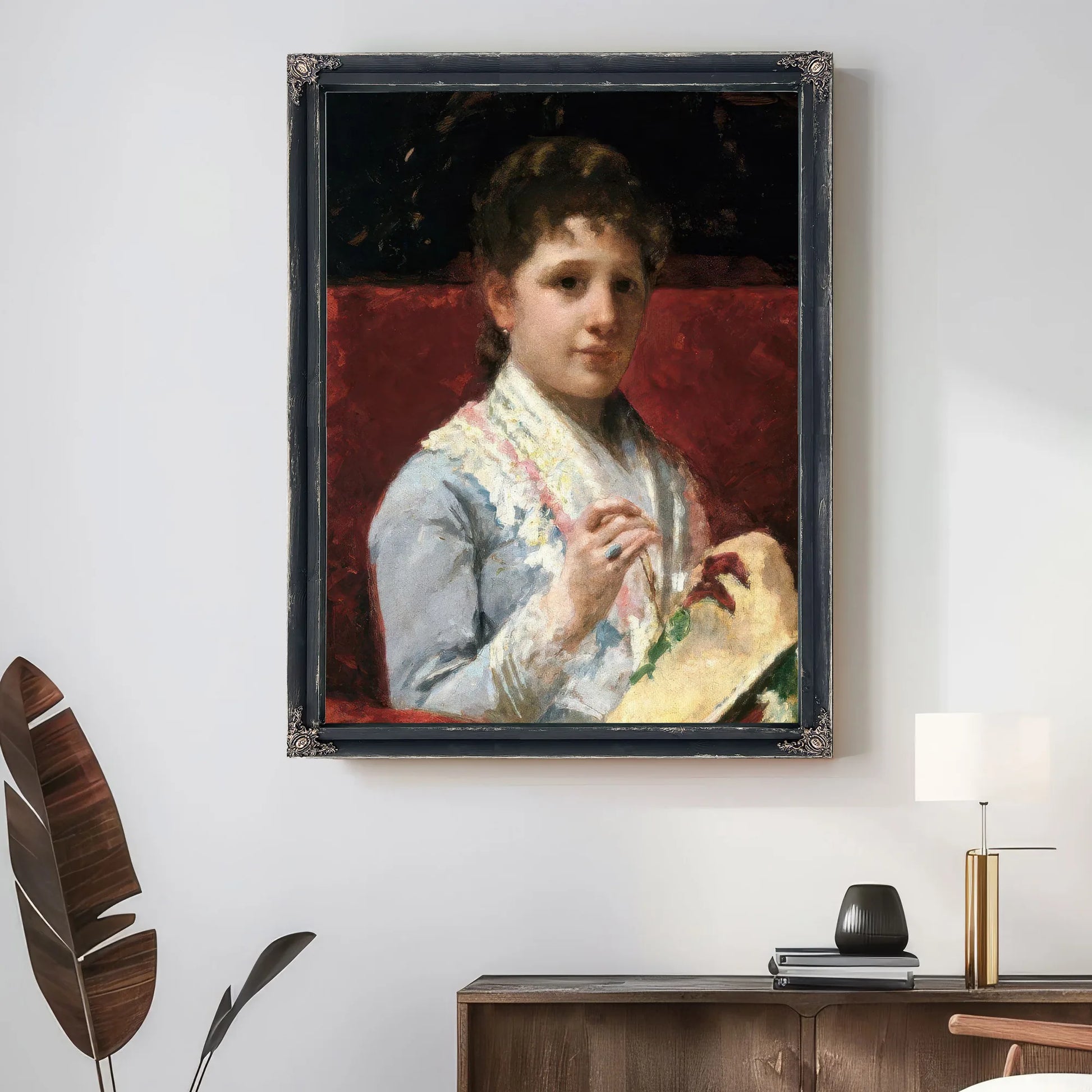 Mary Ellison Embroidering By Mary Cassatt Fine Art Print