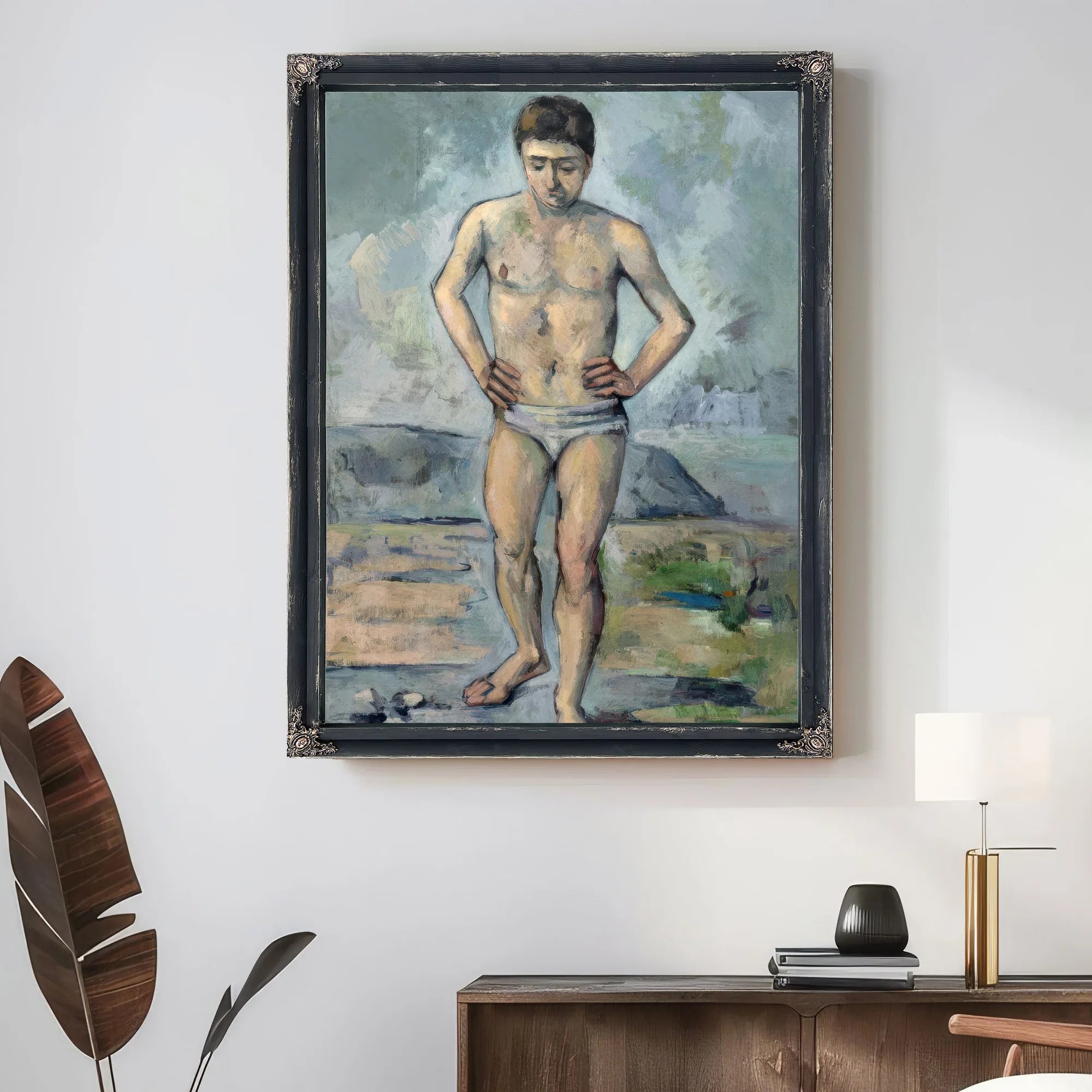 Le Grand Baigneur (The Large Bather) By Paul Cezanne Fine Art Print