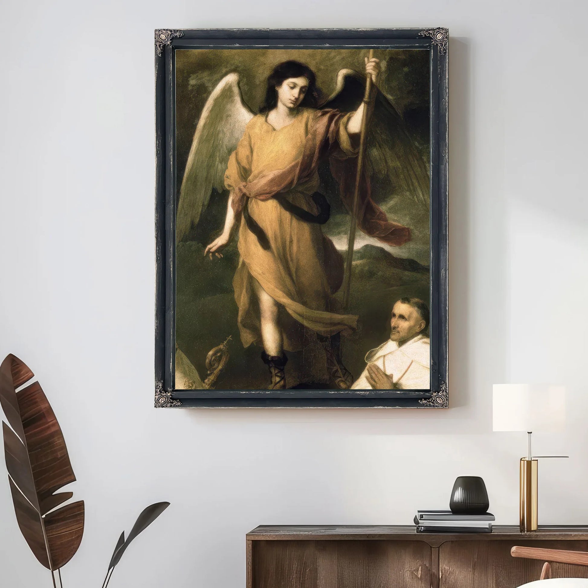 Archangel Raphael With Bishop Domonte By Bartolome Esteban Murillo Fine Art Print