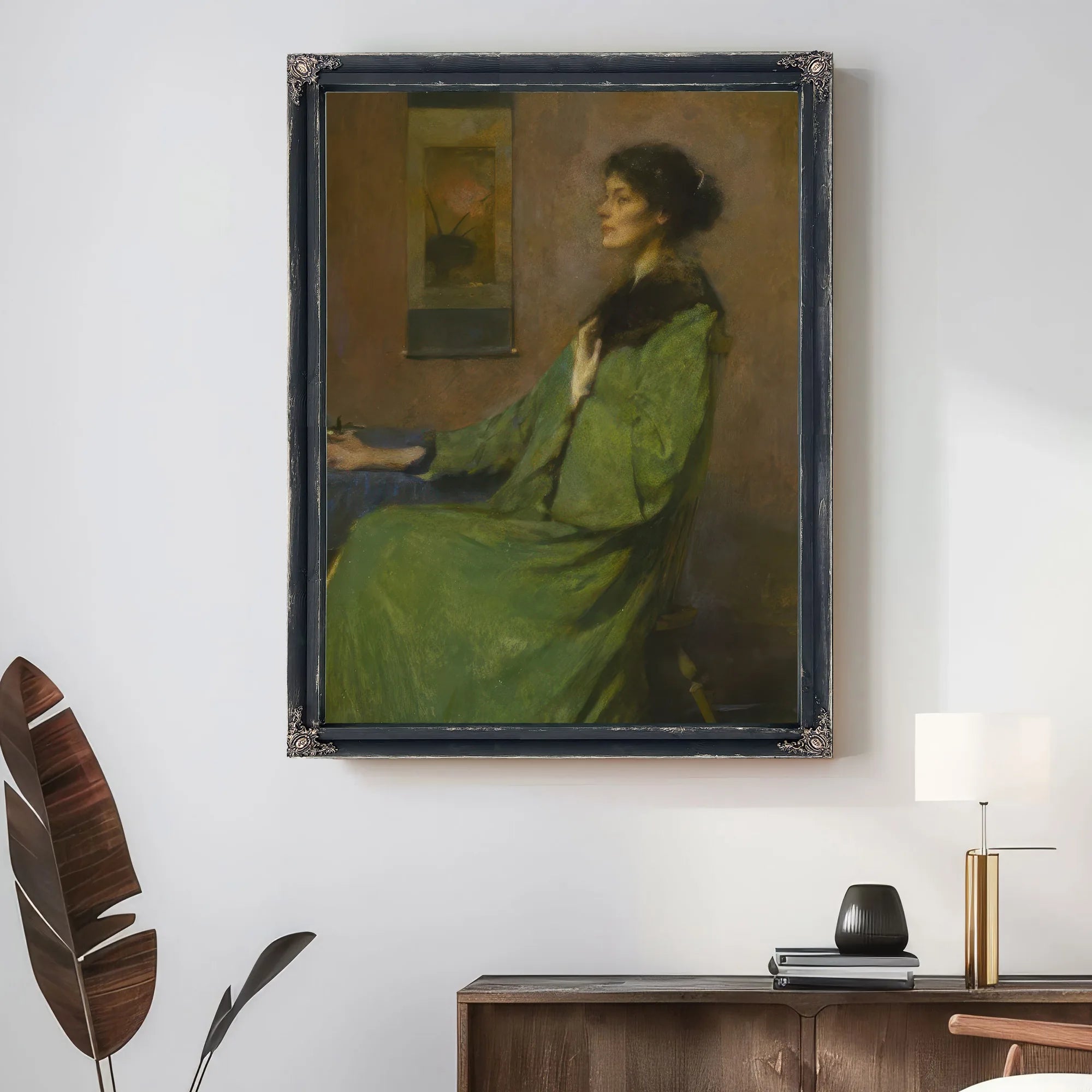 Portrait Of A Lady Holding A Rose By Thomas Wilmer Dewing Fine Art Print