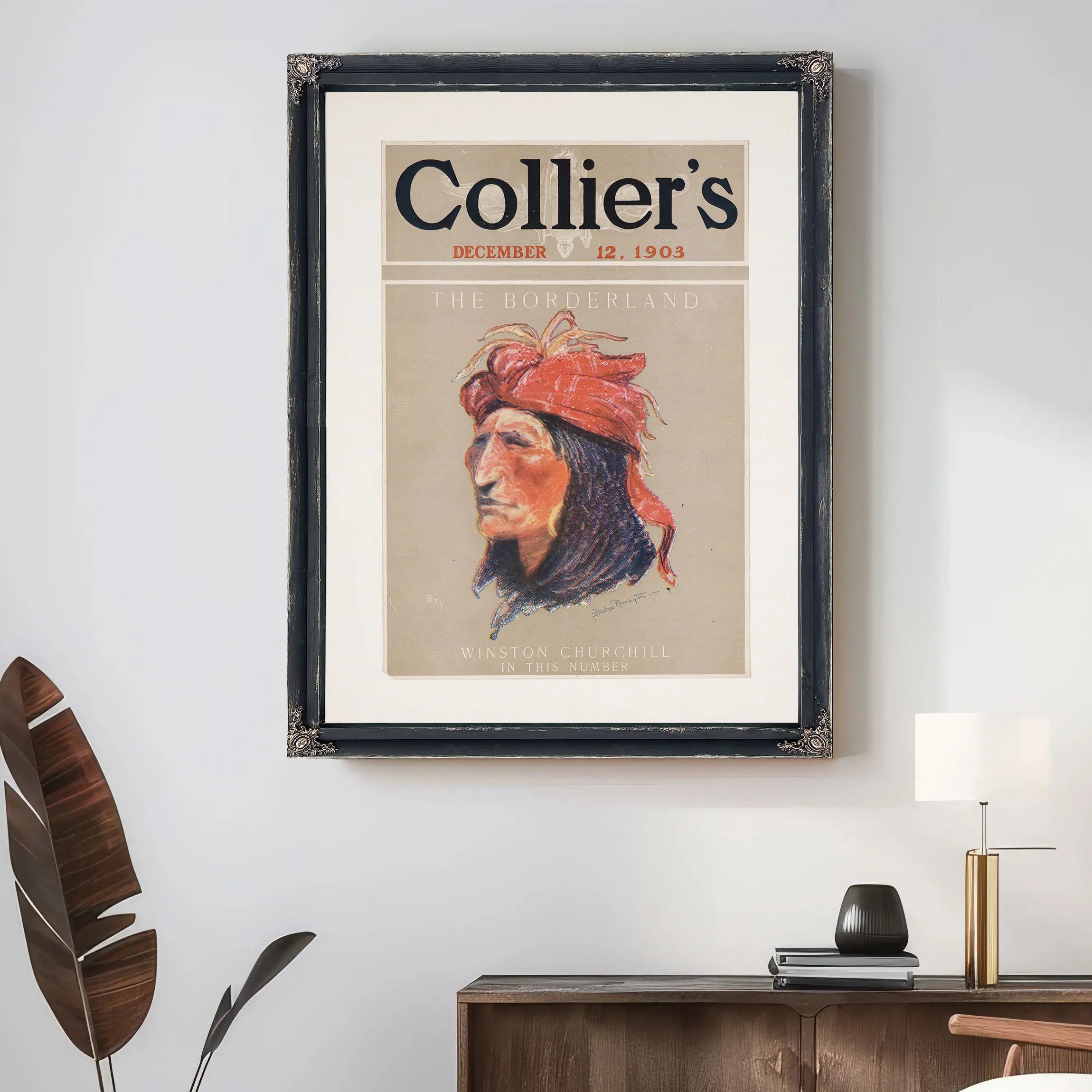 Cover Of Colliers December A by Frederic Remington