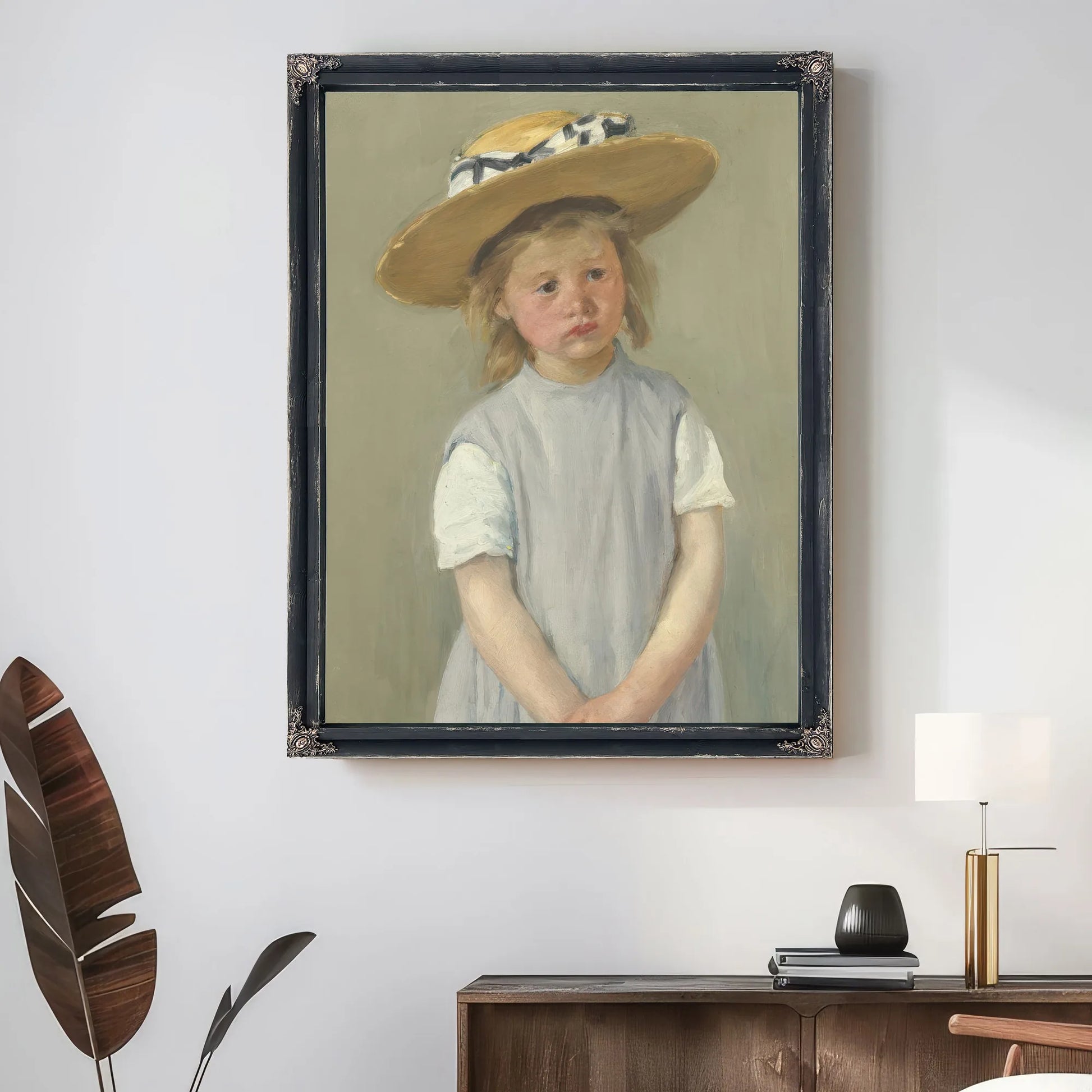 Child In A Straw Hat By Mary Cassatt Fine Art Print