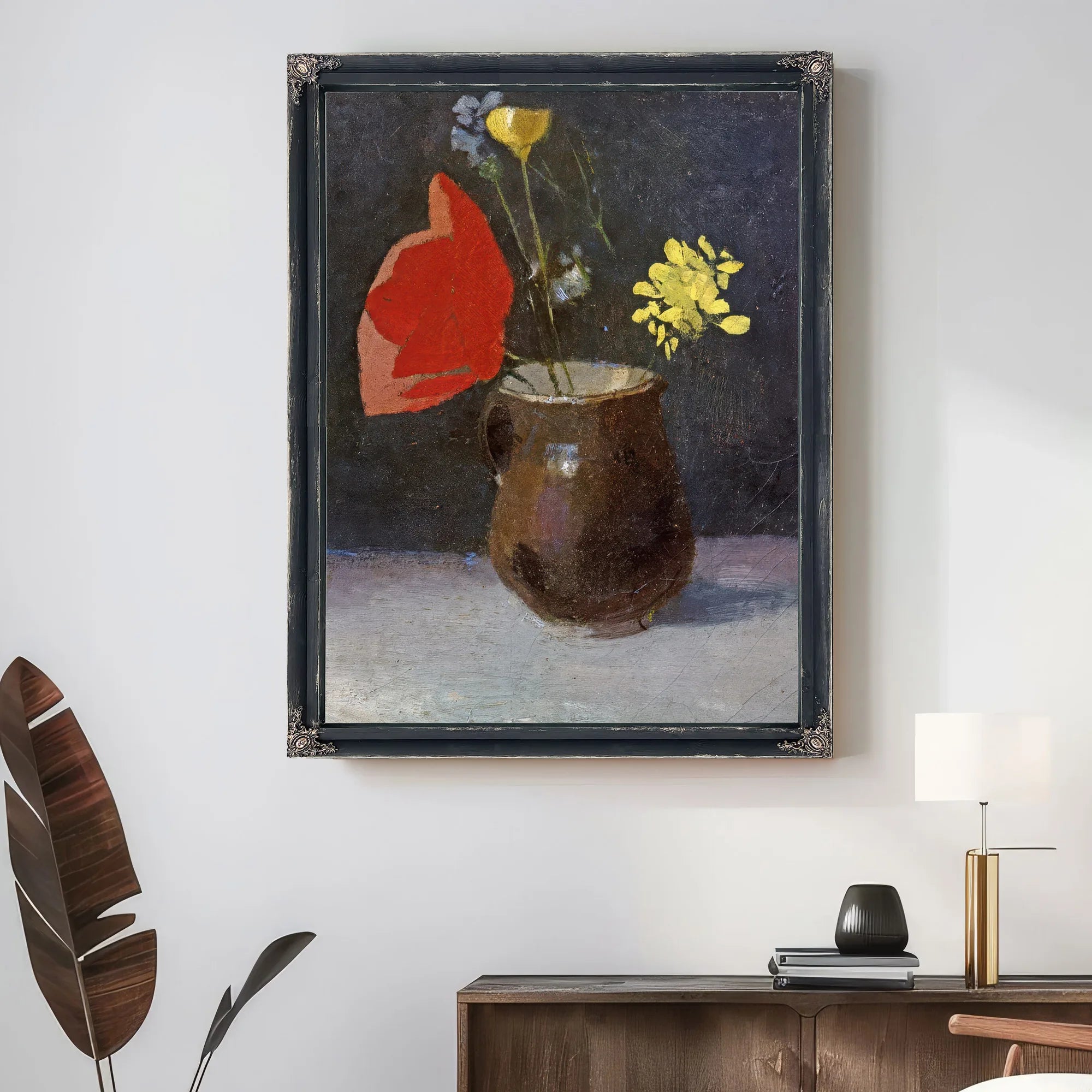 A Pitcher Of Flowers By Odilon Redon Fine Art Print