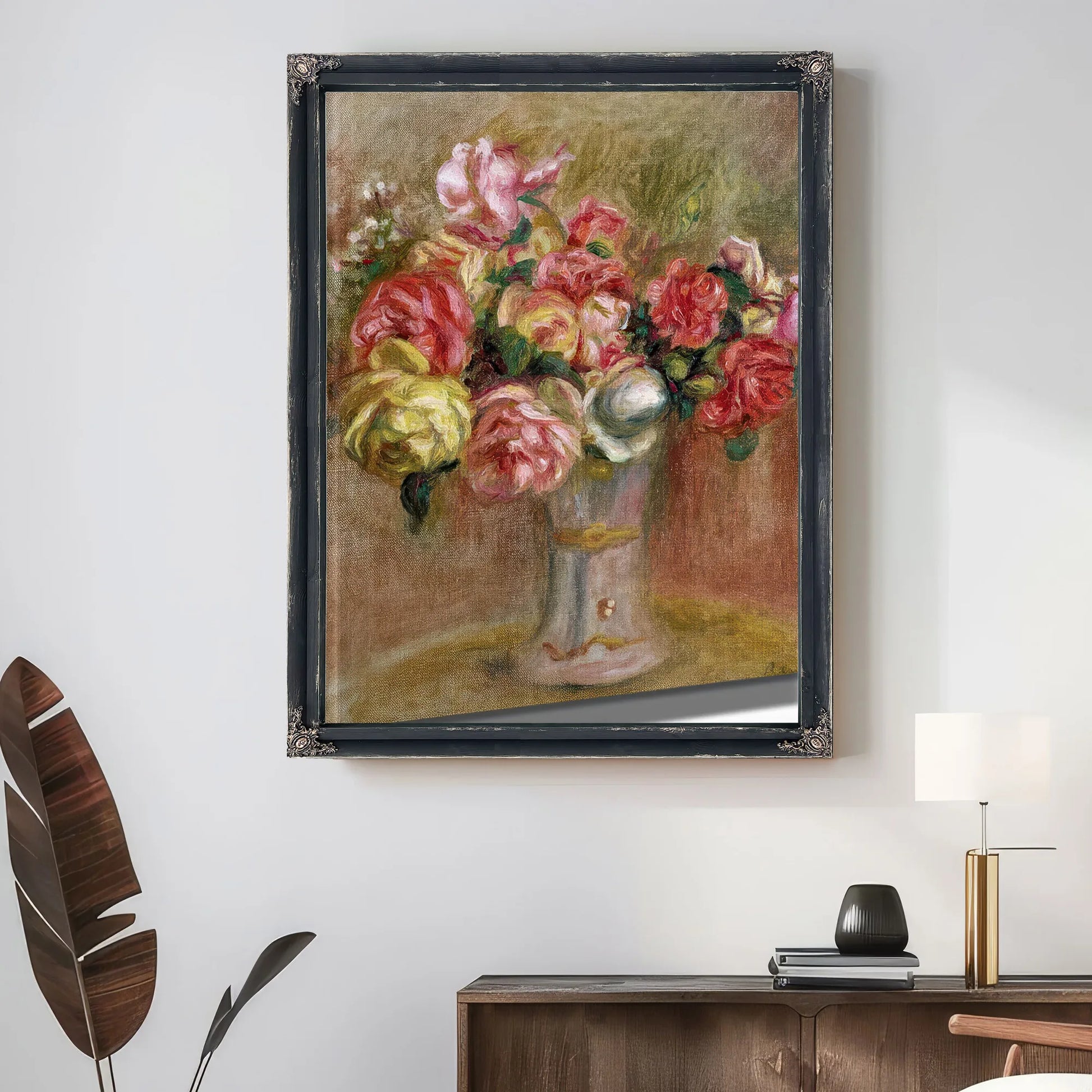 Roses In A Sevres Vase By Pierre Auguste Renoir Fine Art Print
